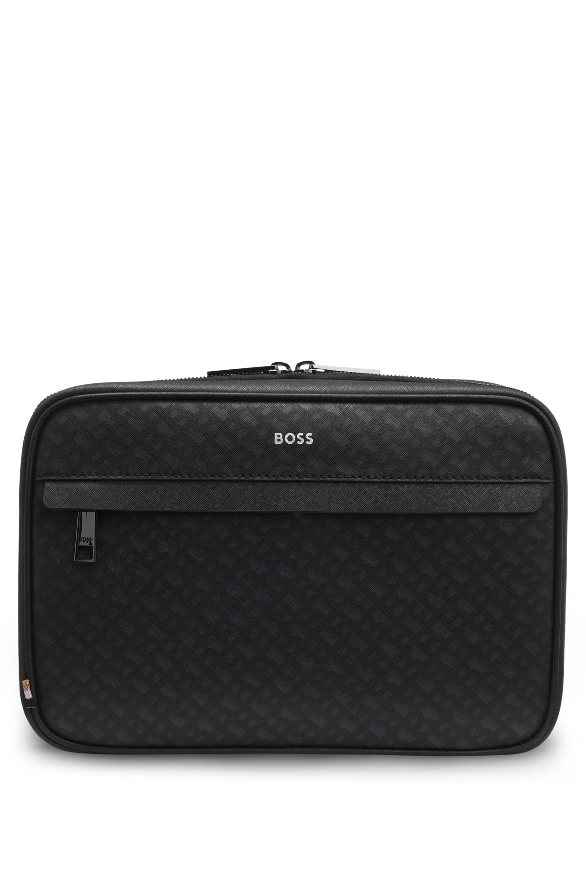 Monogram washbag with foil-embossed logo
