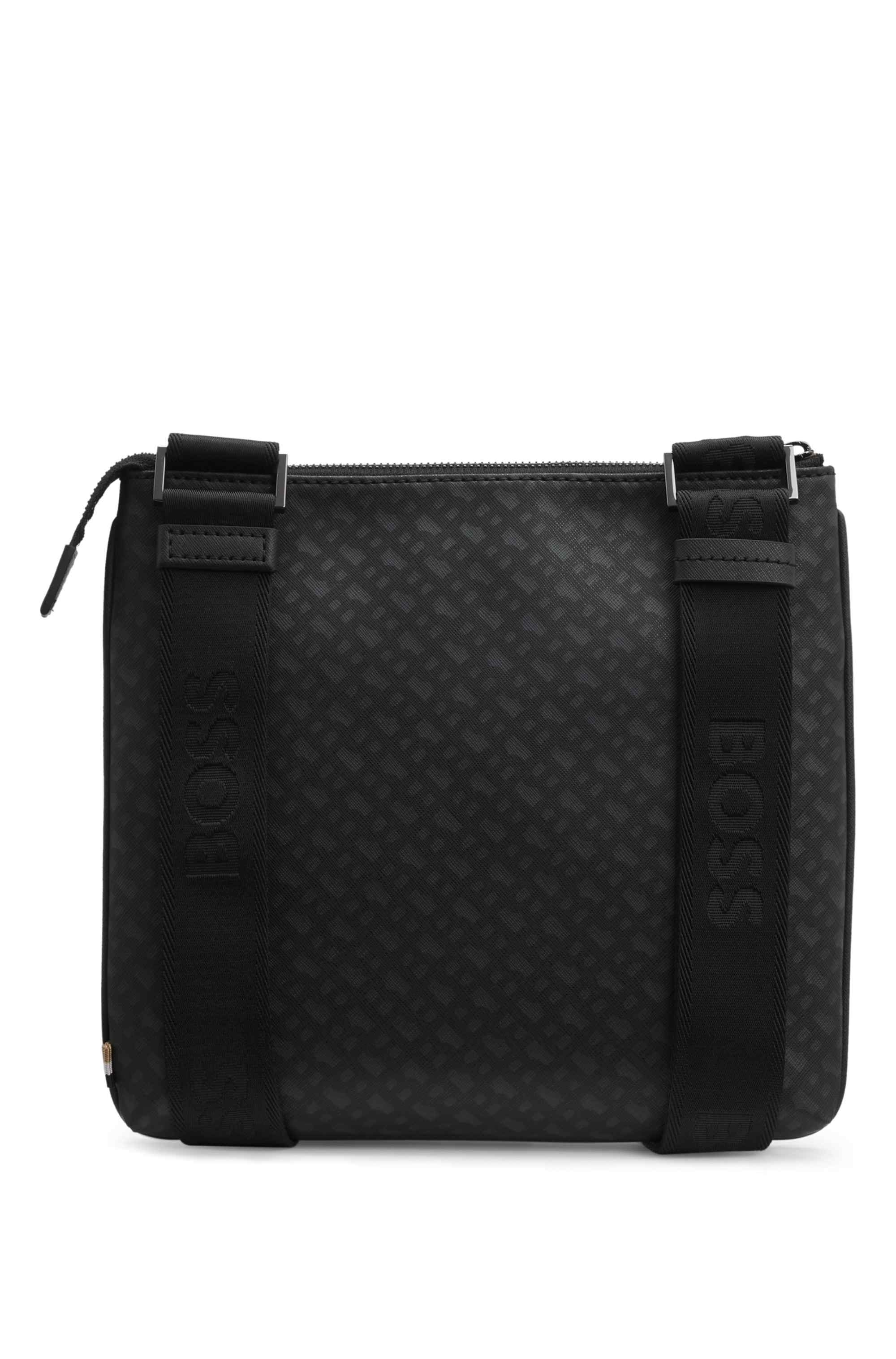 Monogram envelope bag with foil-embossed logo