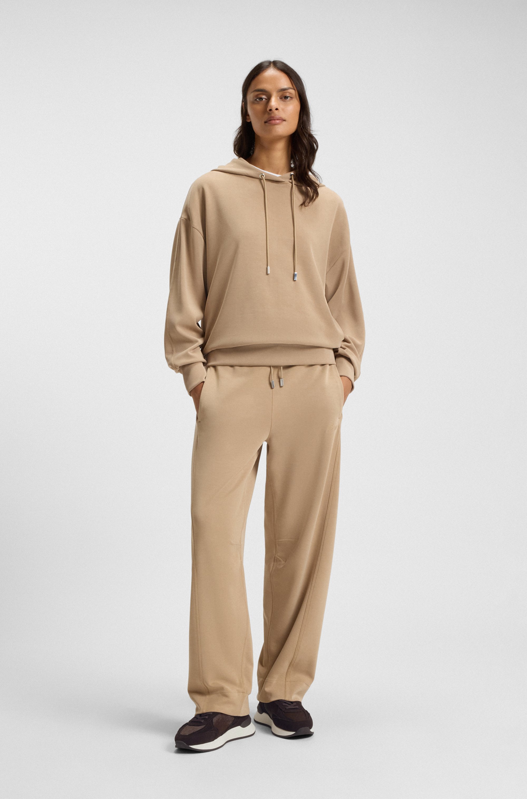 Trainers in suede and calf-hair leather