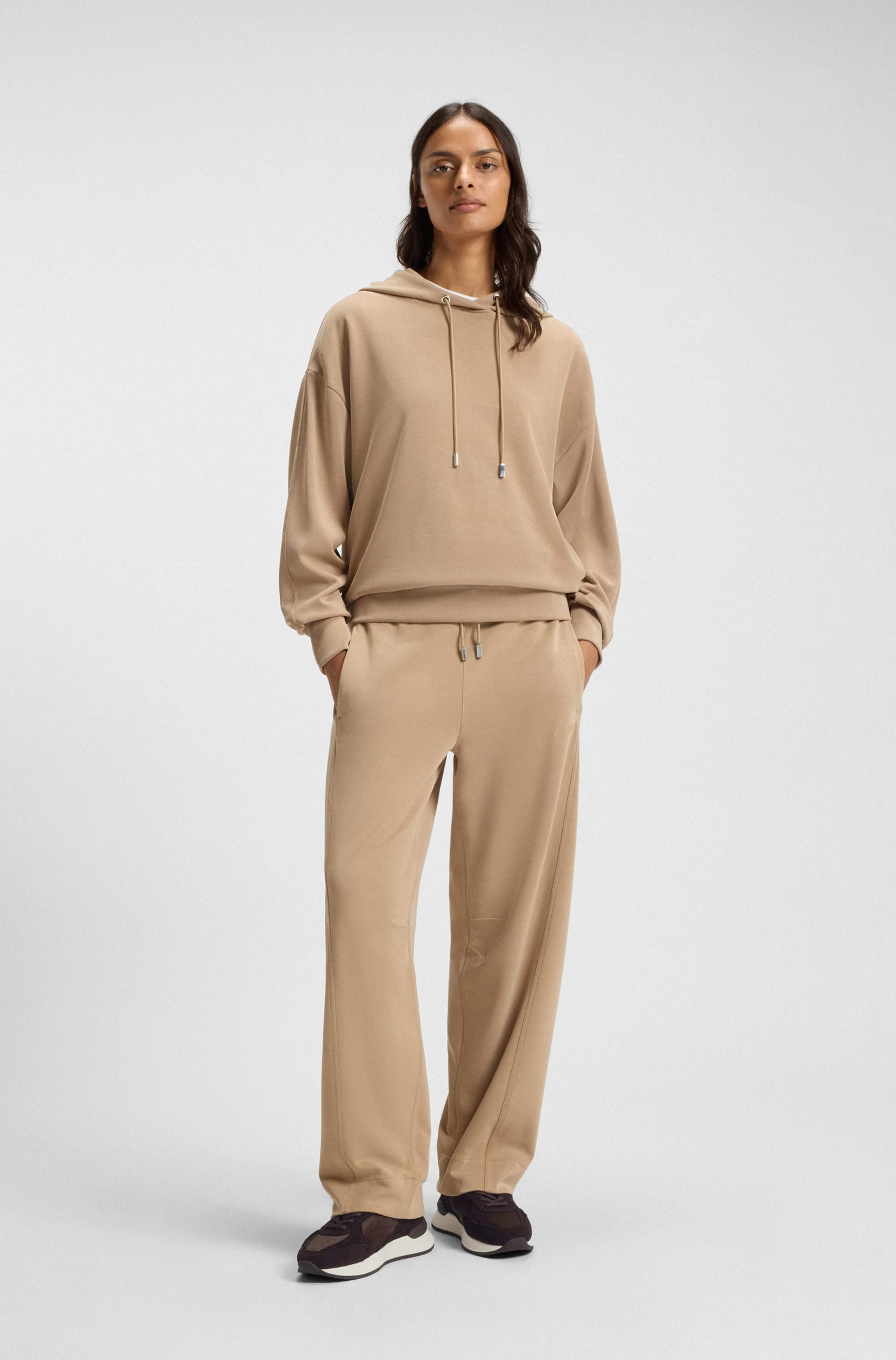 Trainers in suede and calf-hair leather