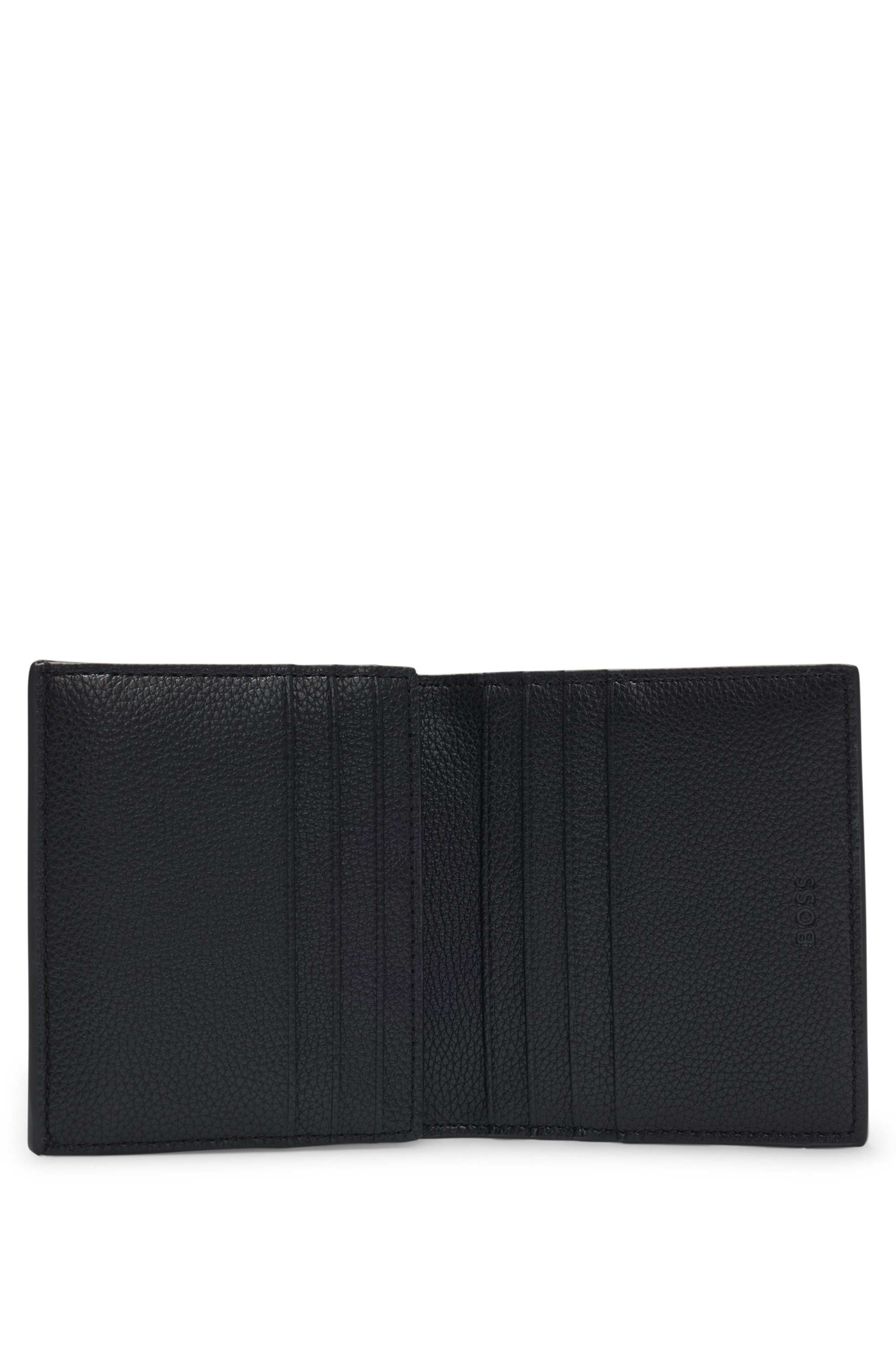 Trifold card holder in grained faux leather