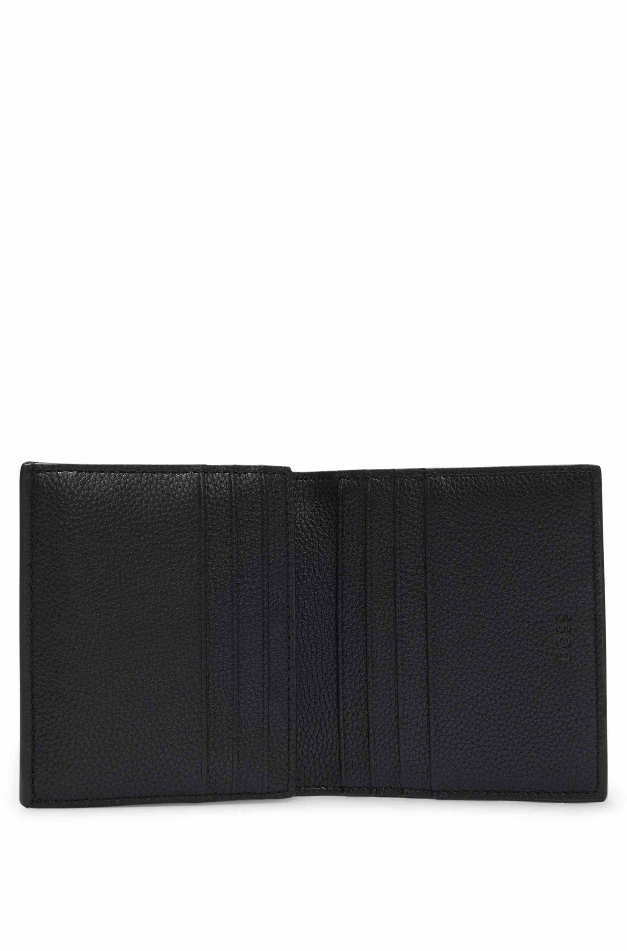 Trifold card holder in grained faux leather