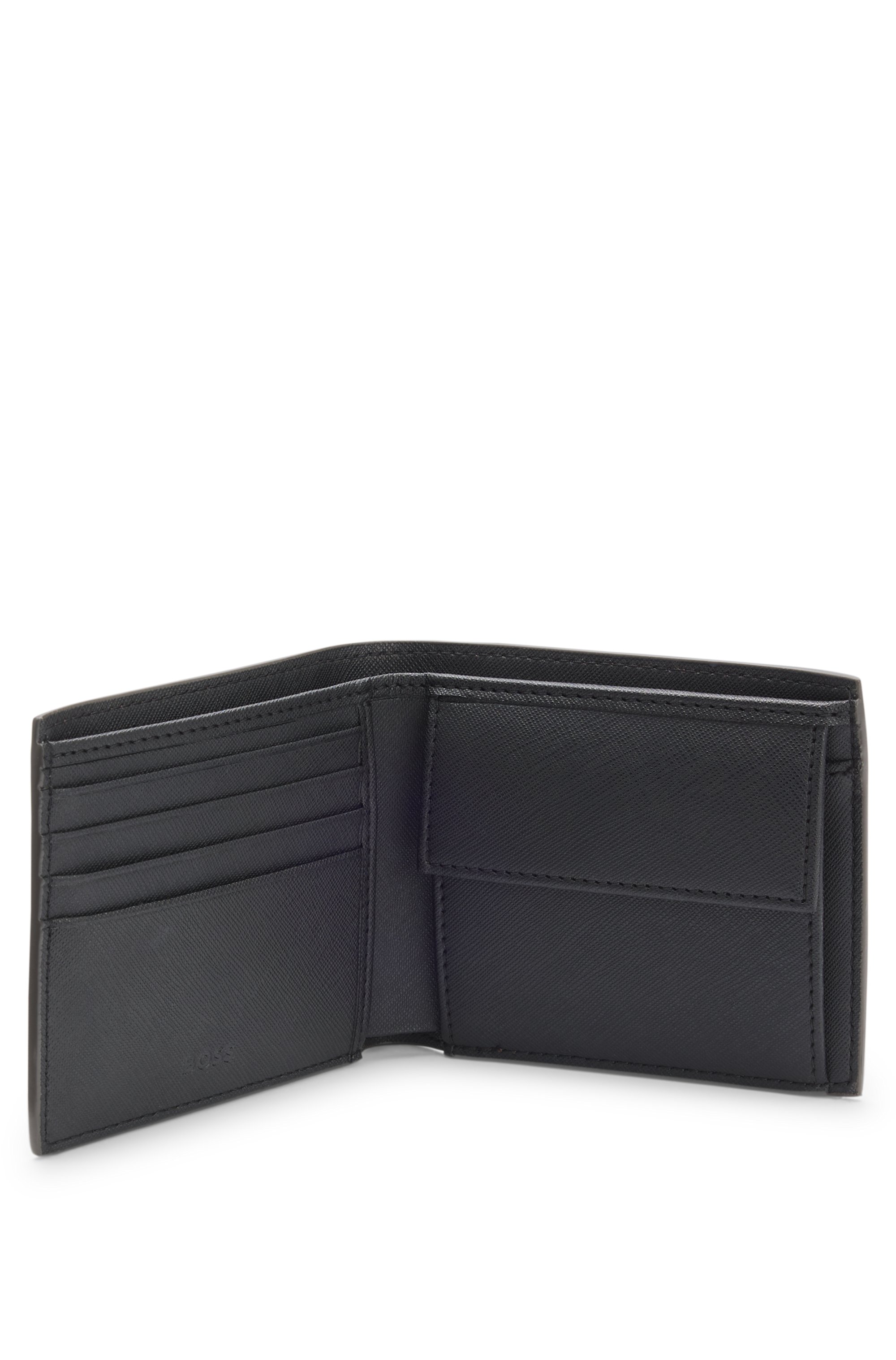 Monogram wallet with foil-embossed logo