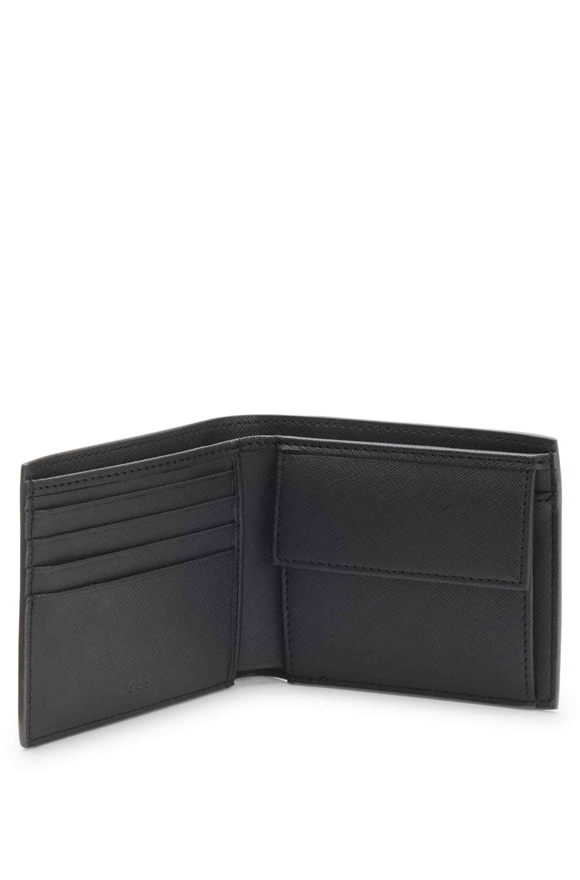 Monogram wallet with foil-embossed logo