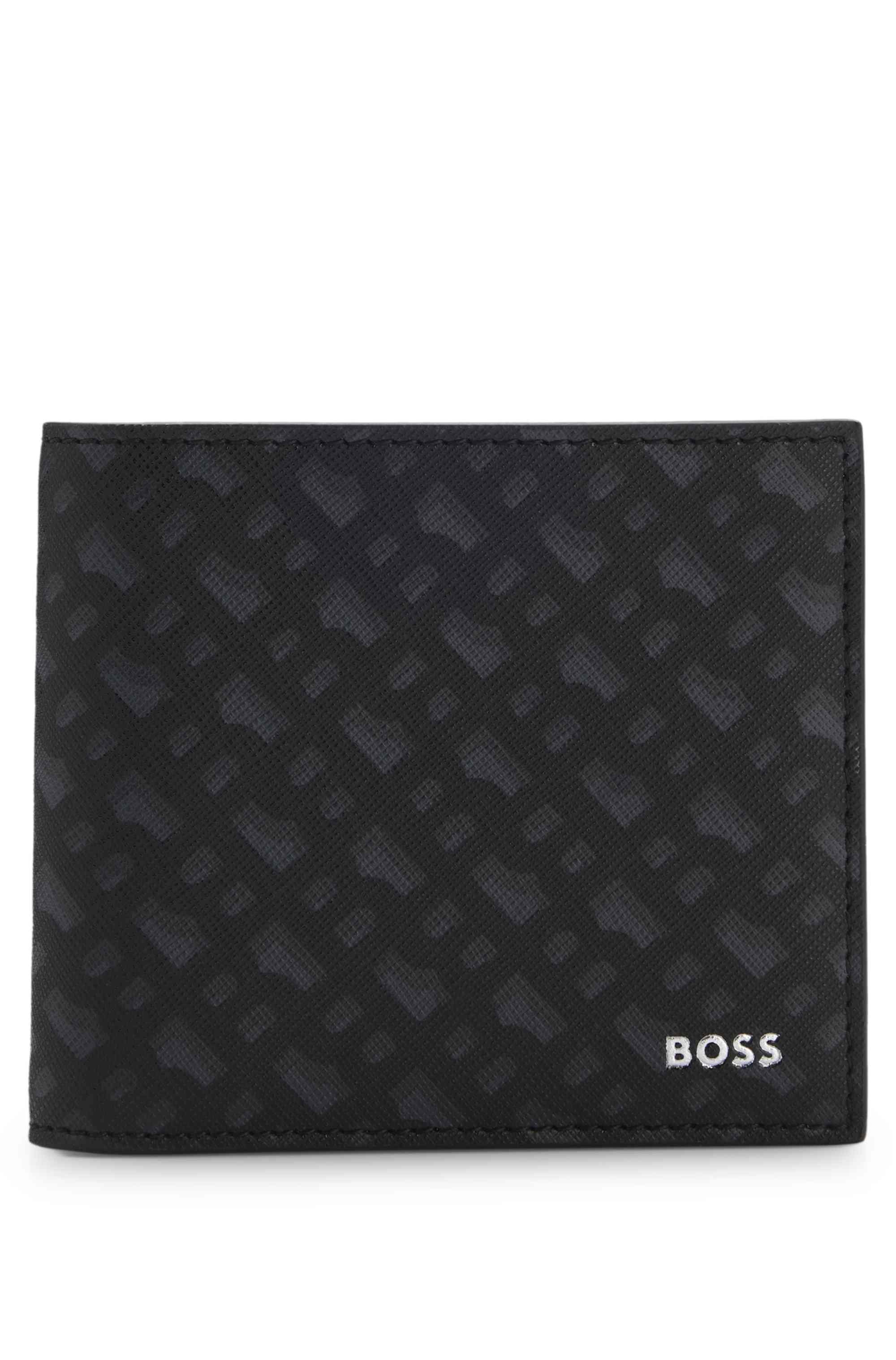 Monogram wallet with foil-embossed logo