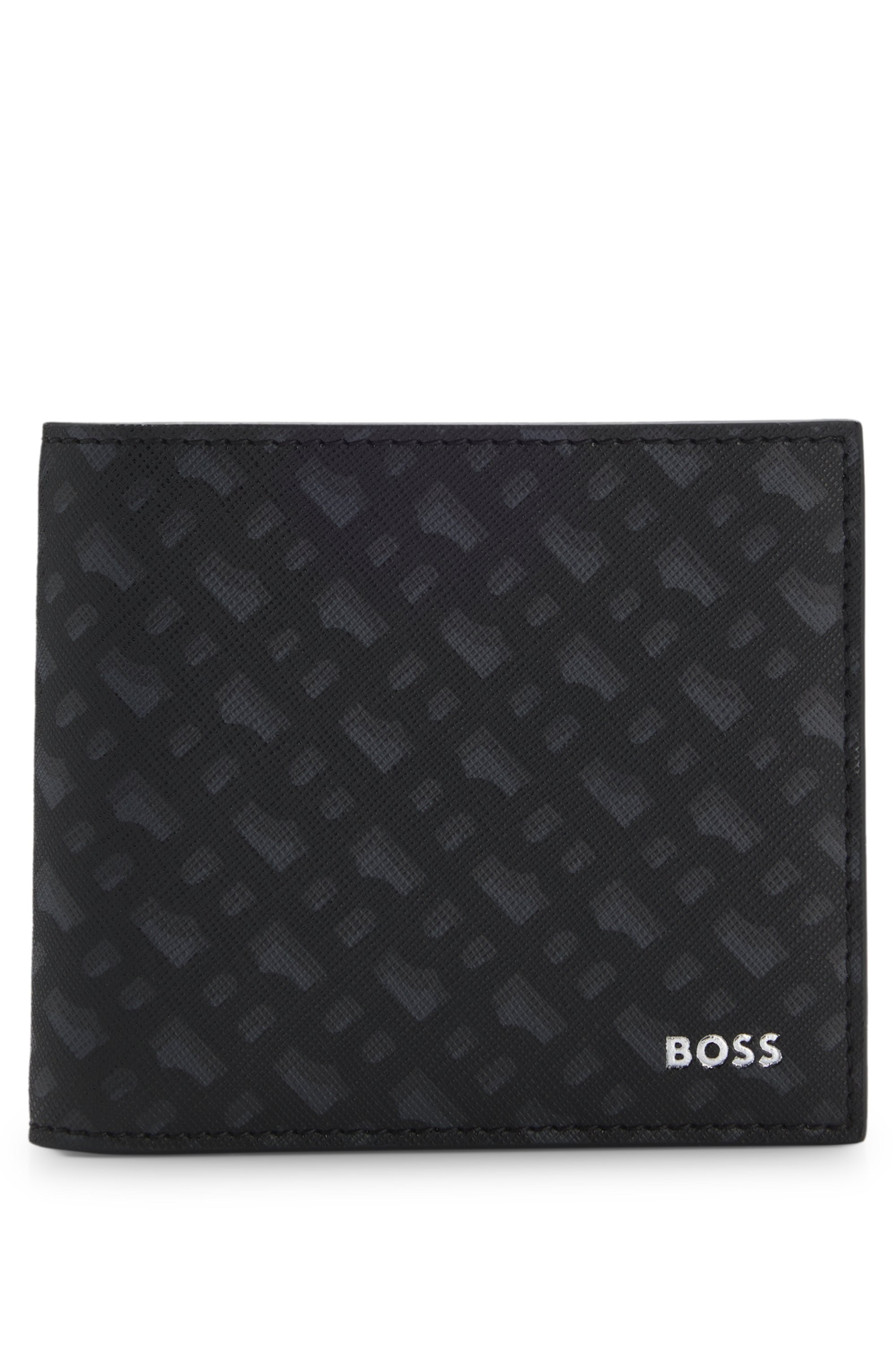 Monogram wallet with foil-embossed logo
