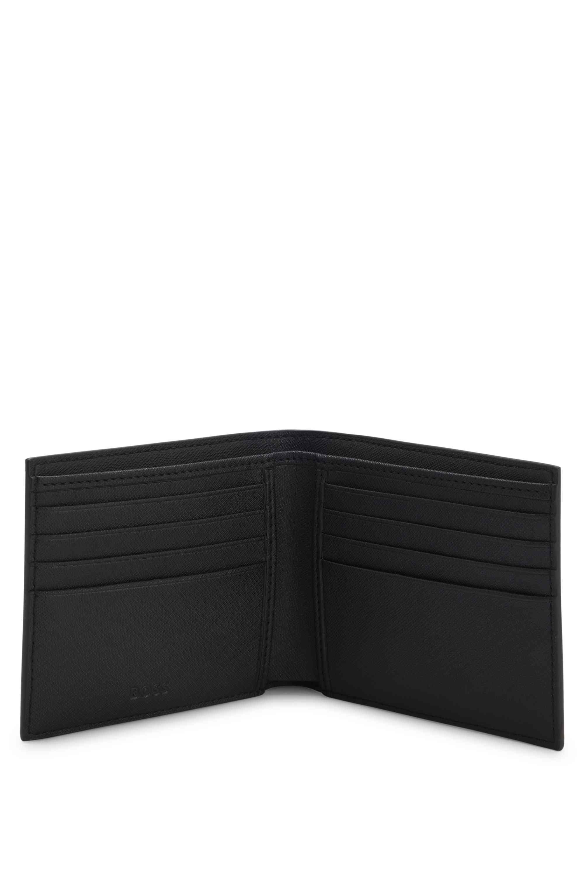 Monogram wallet with foil-embossed logo