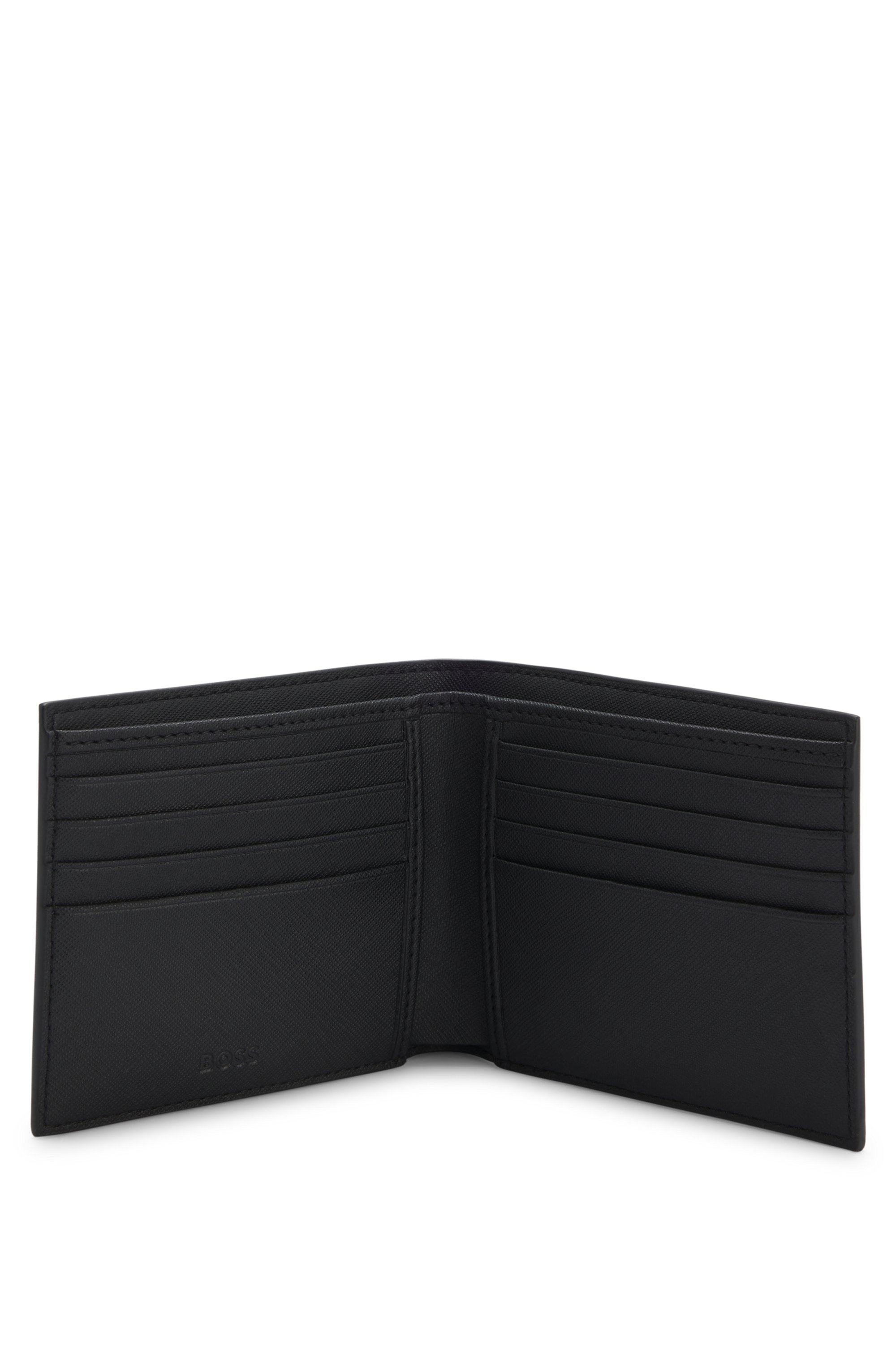 Monogram wallet with foil-embossed logo