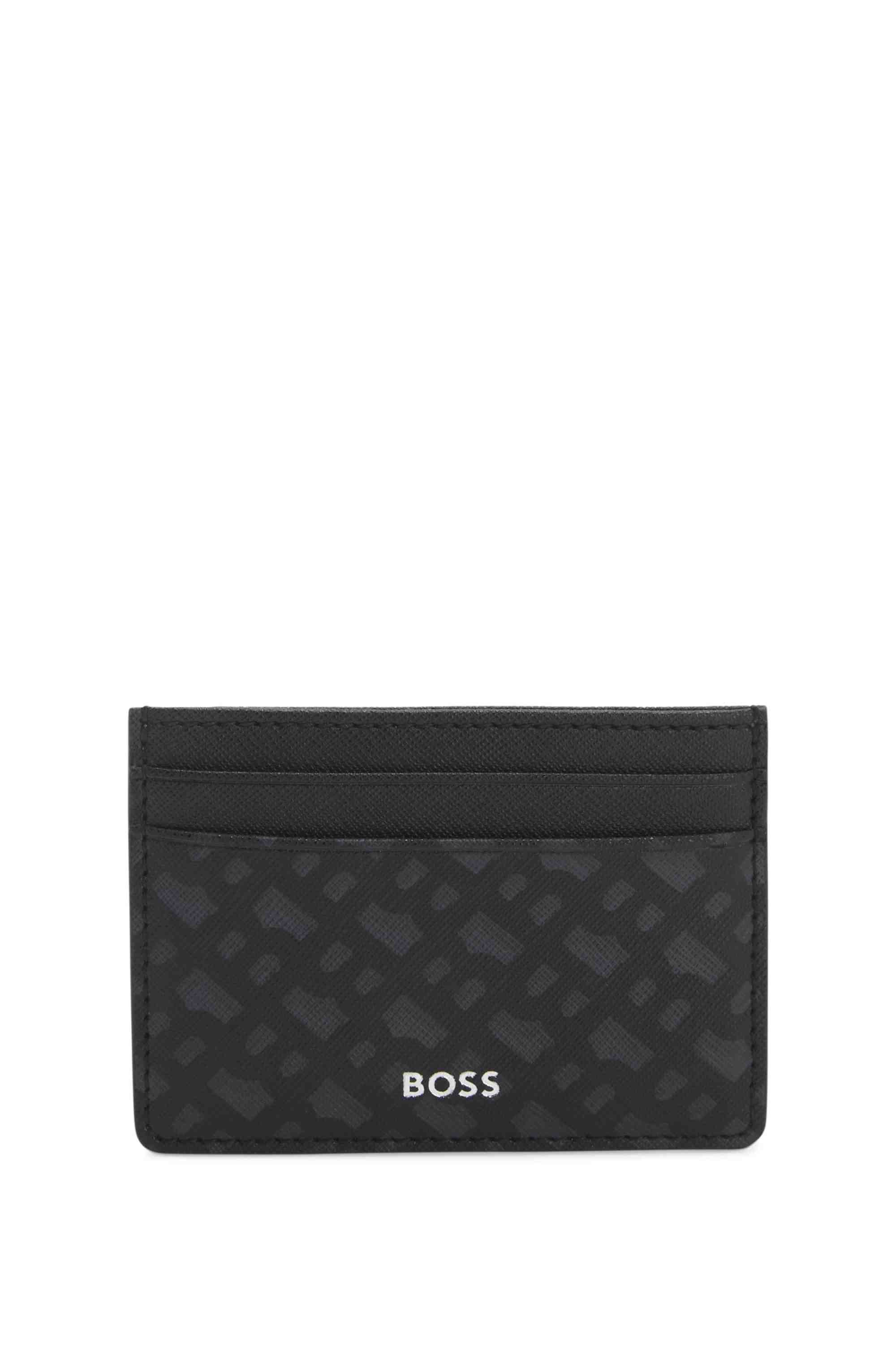 Monogram card holder with foil-embossed logo