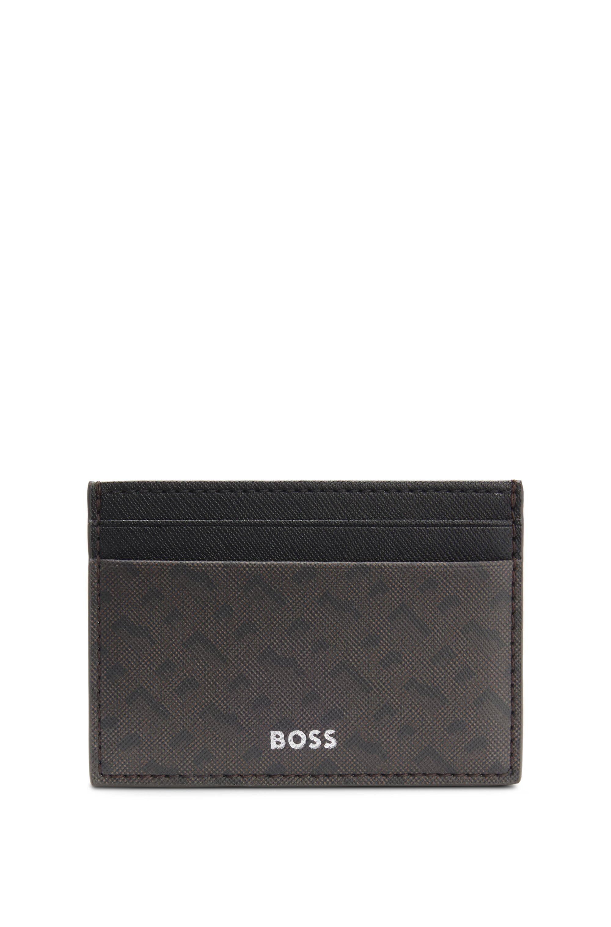 Monogram card holder with foil-embossed logo