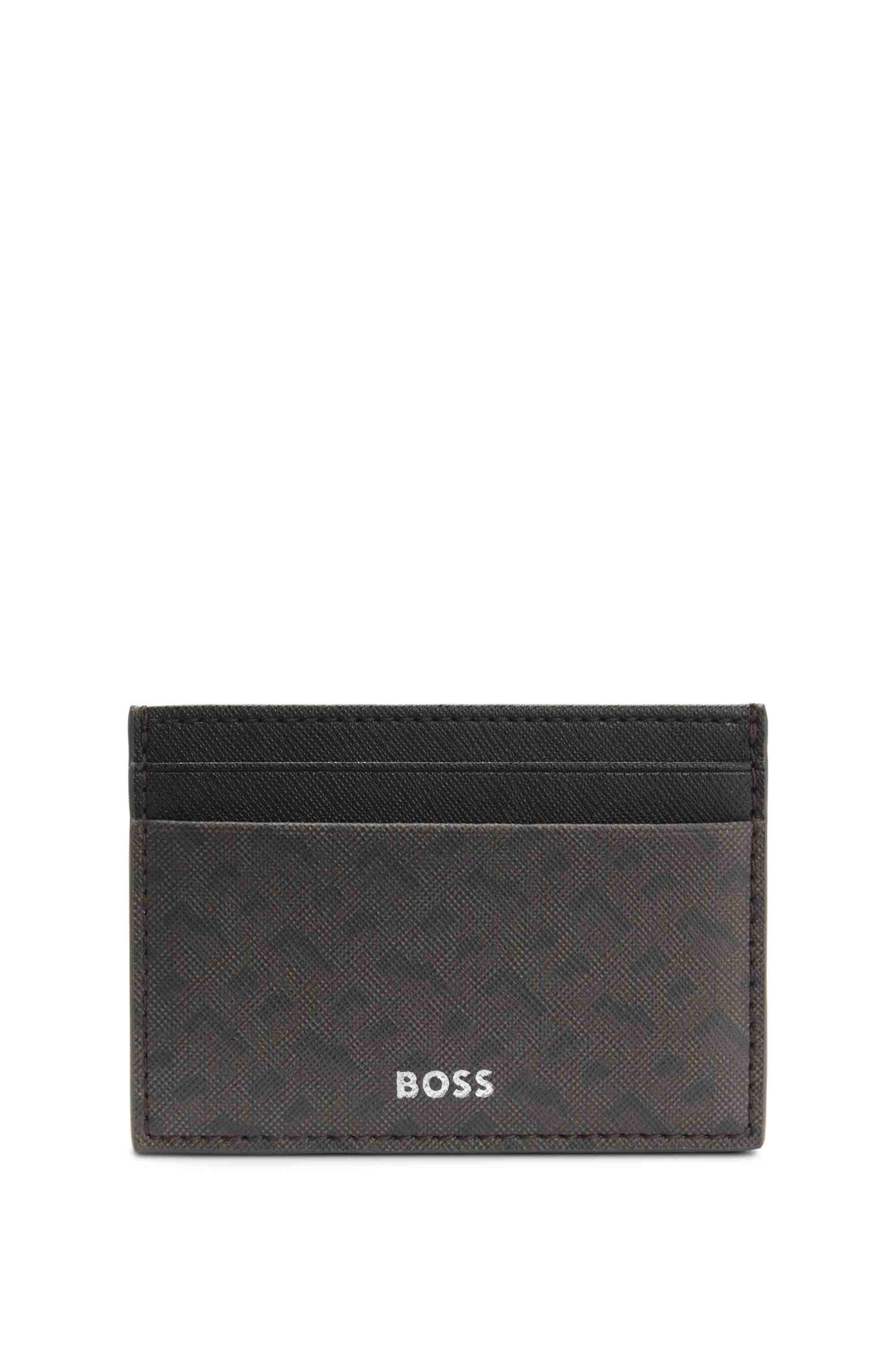 Monogram card holder with foil-embossed logo