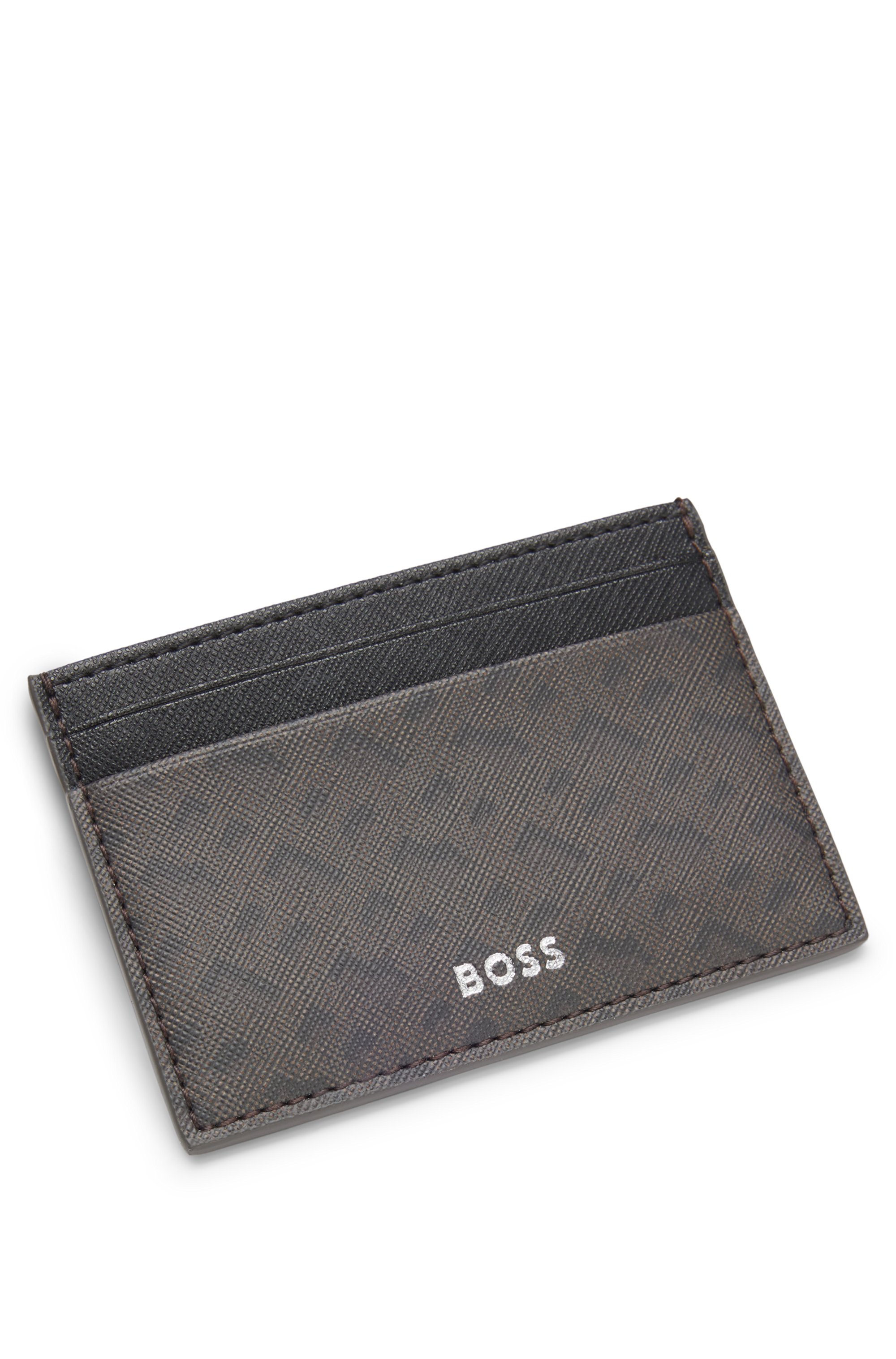 Monogram card holder with foil-embossed logo