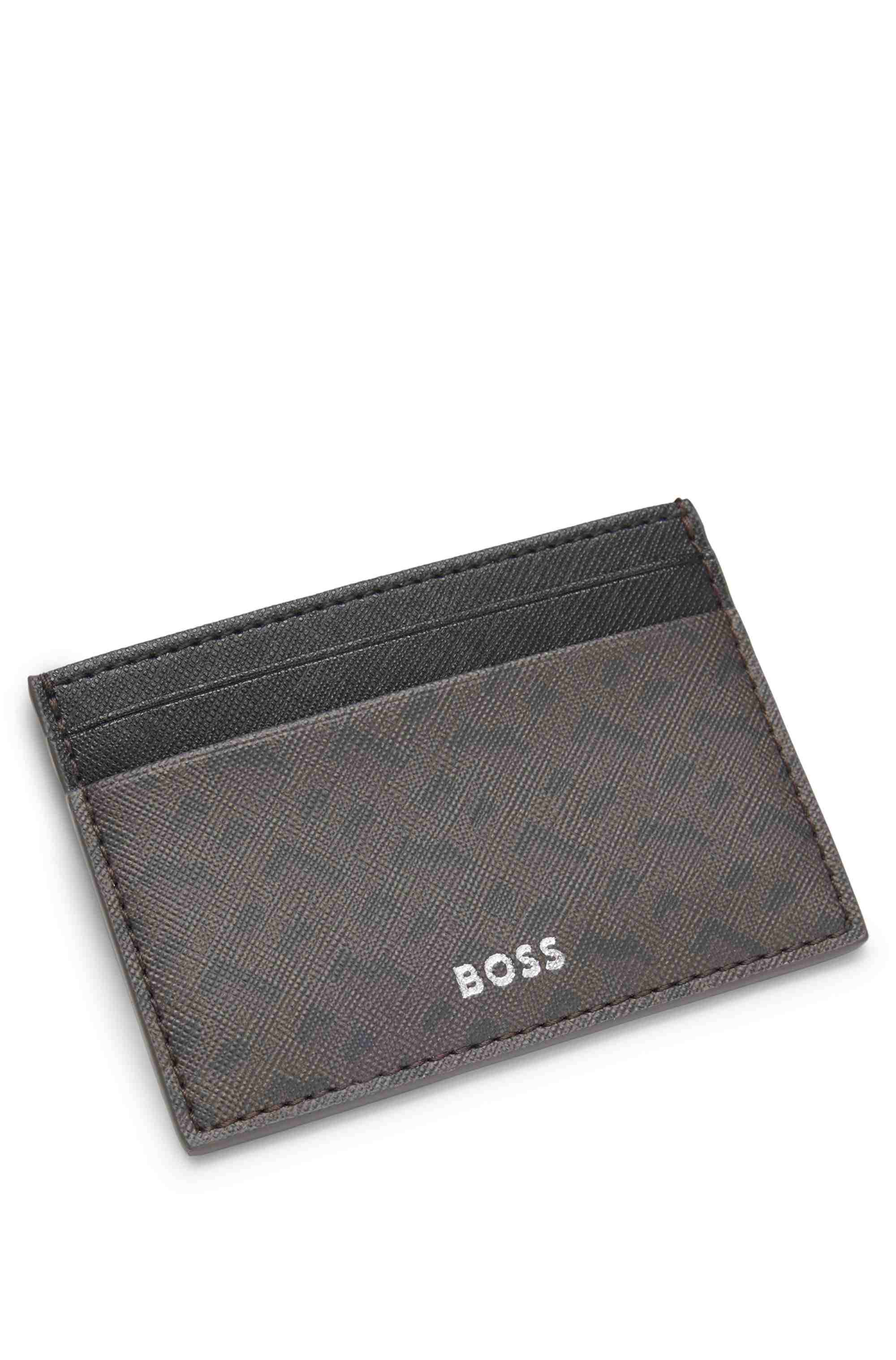 Monogram card holder with foil-embossed logo