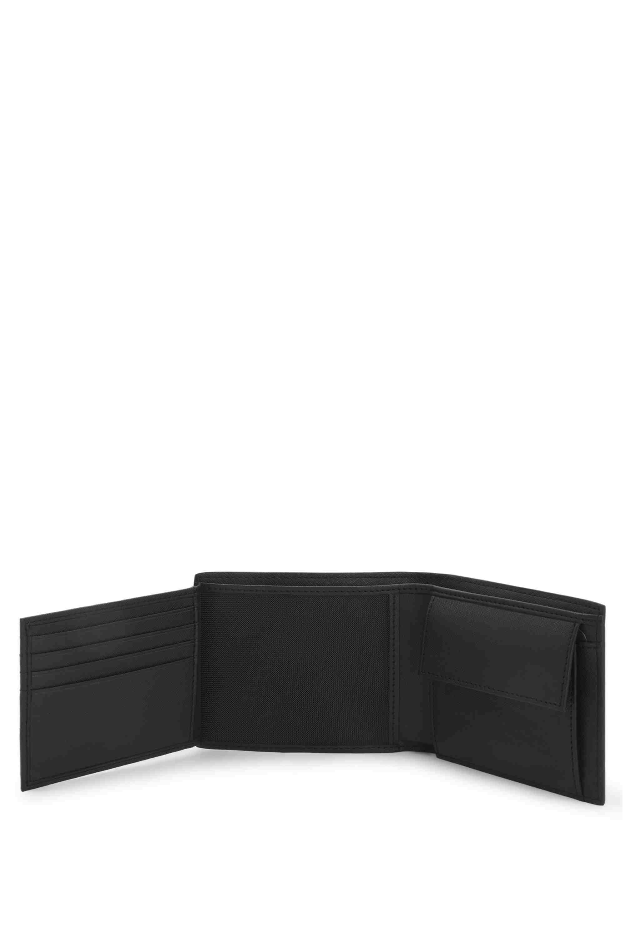 Monogram trifold wallet with foil-embossed logo