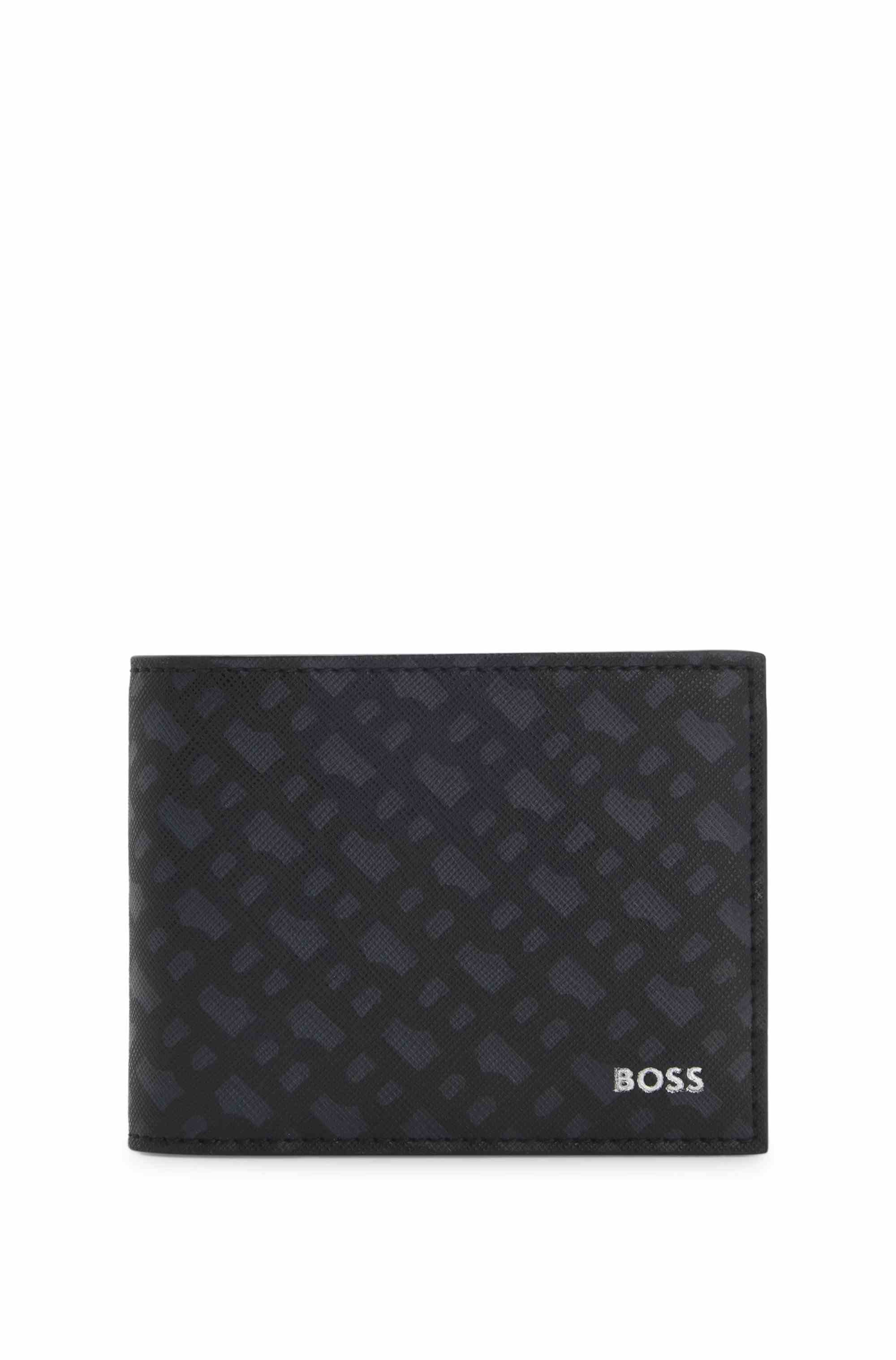 Monogram wallet with foil-embossed logo