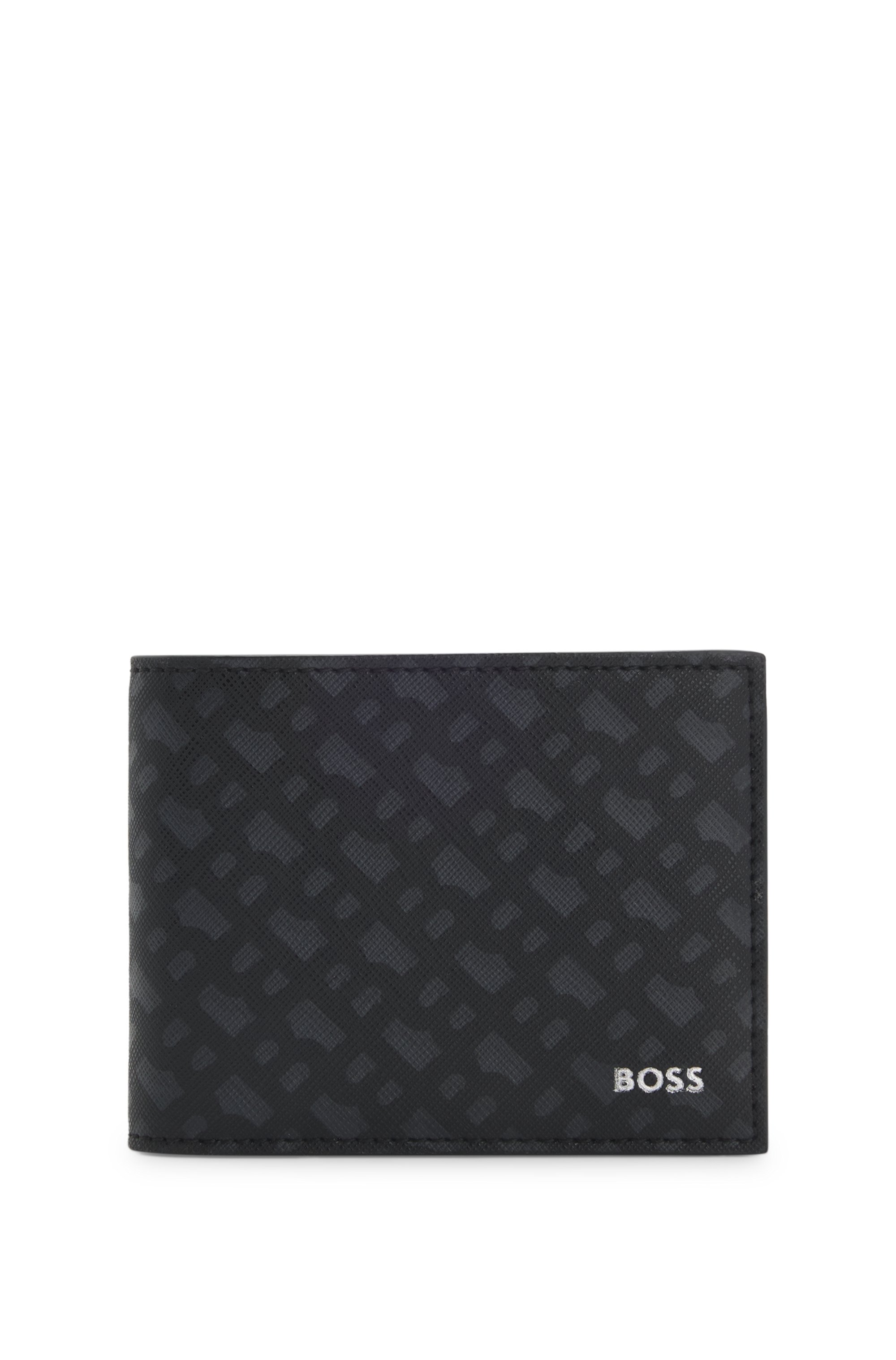 Monogram wallet with foil-embossed logo