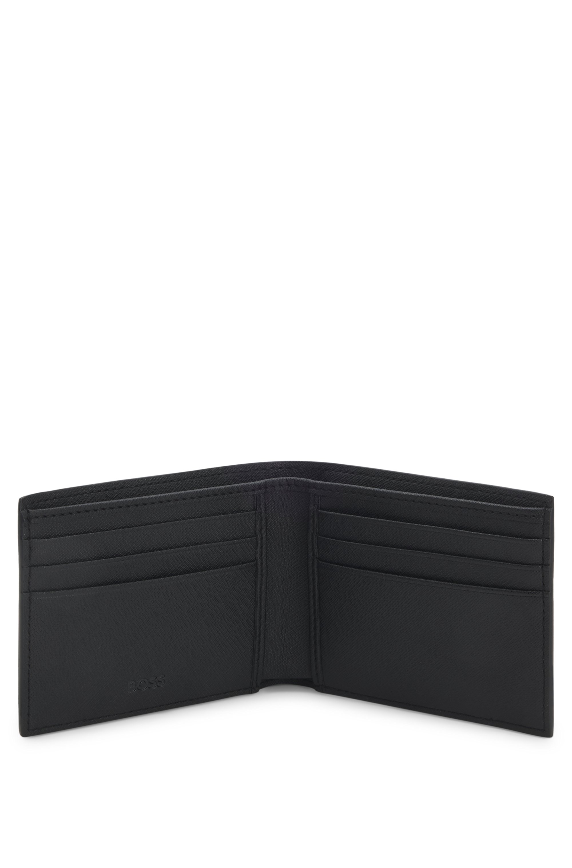 Monogram wallet with foil-embossed logo
