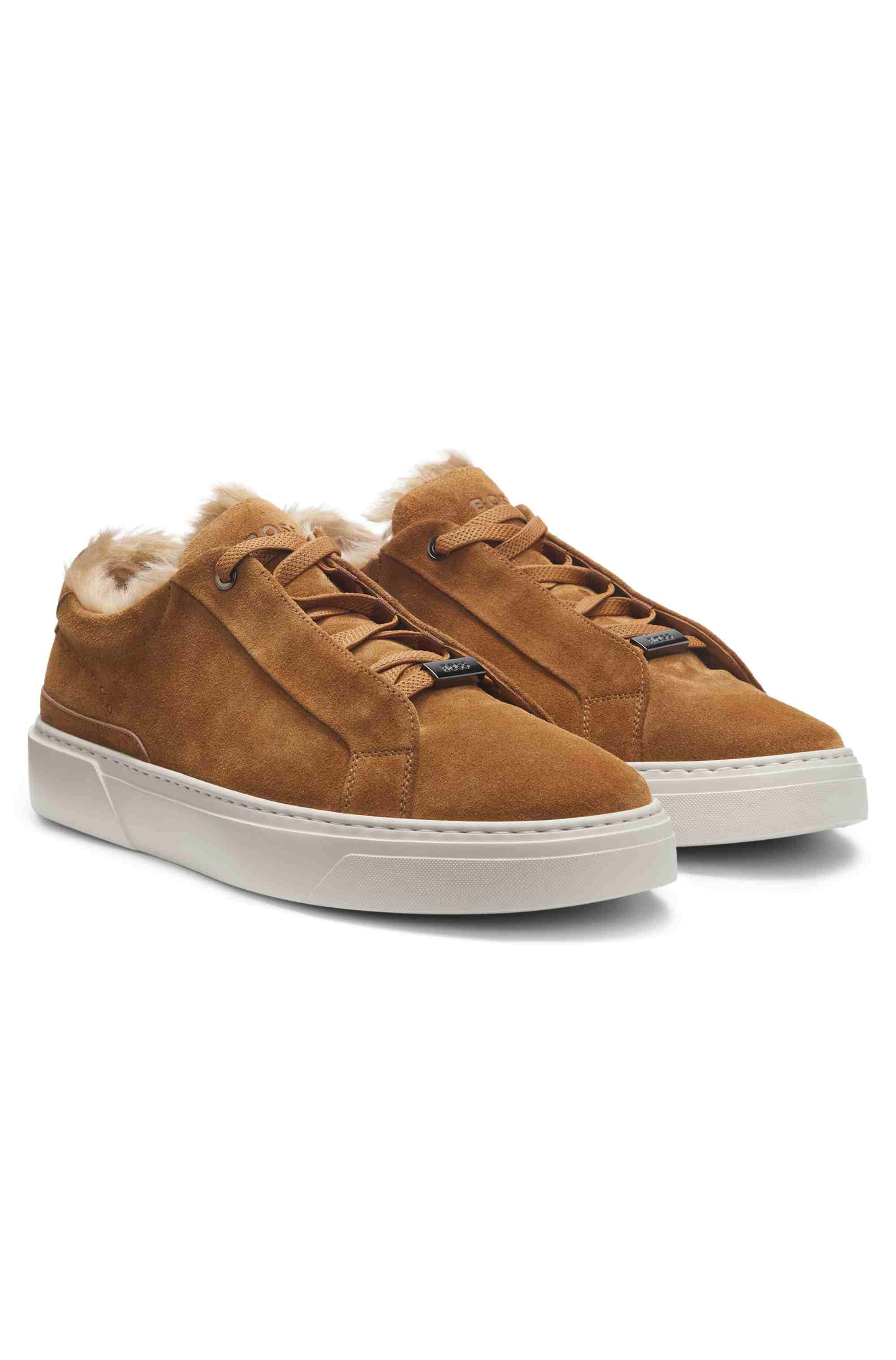 BOSS x Steiff Gary suede trainers with mohair lining