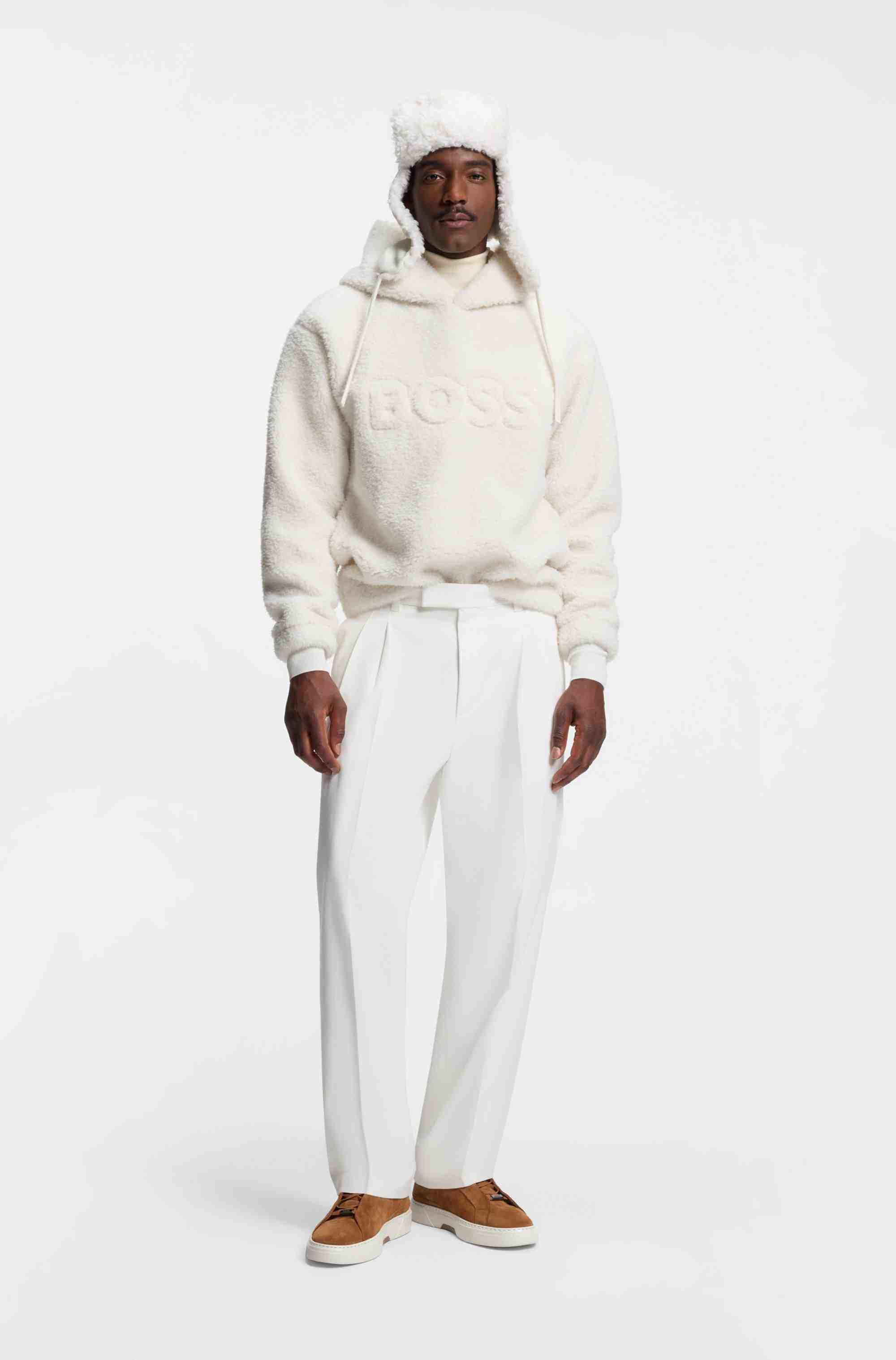 BOSS x Steiff Gary suede trainers with mohair lining