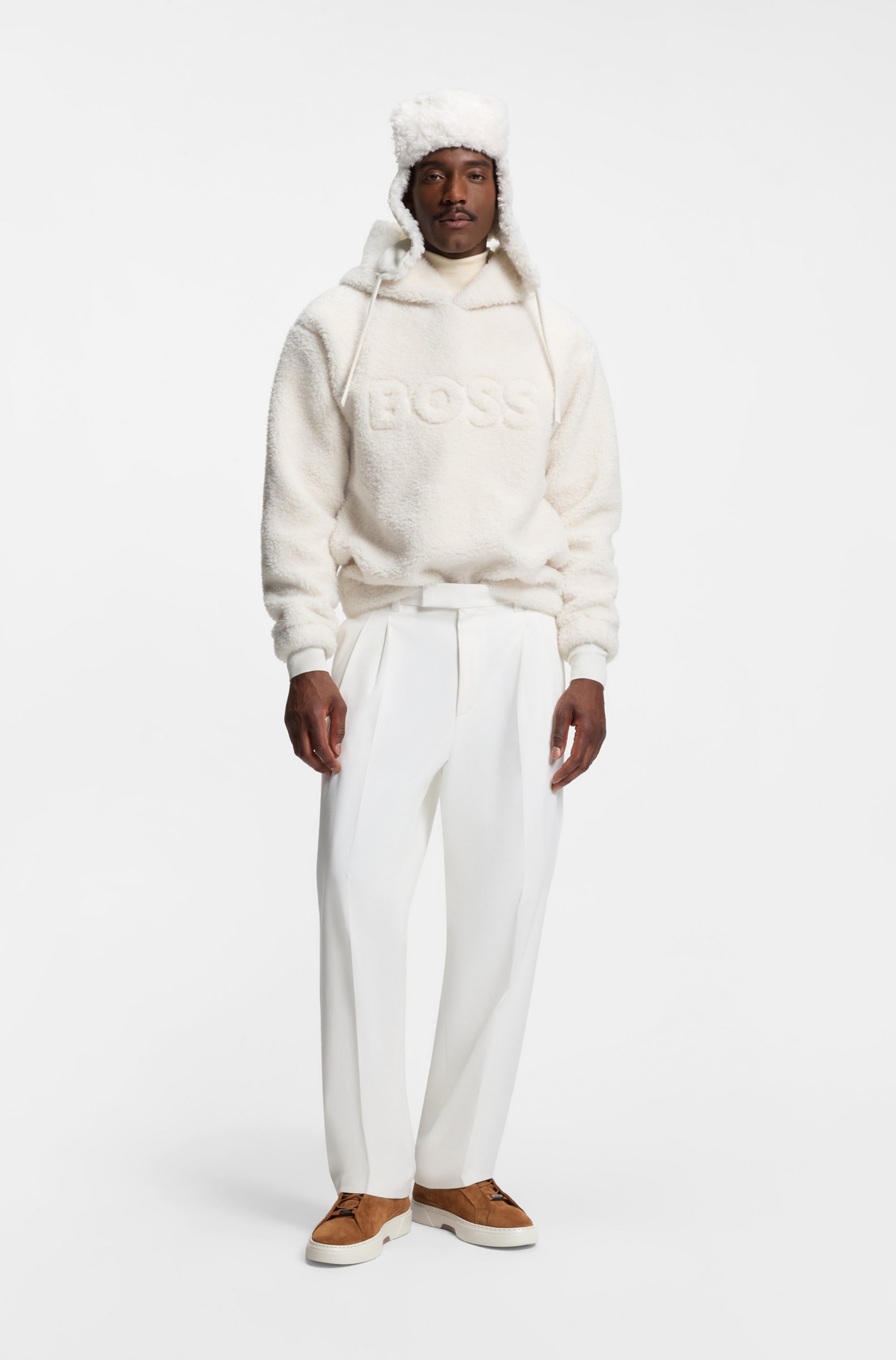 BOSS x Steiff Gary suede trainers with mohair lining