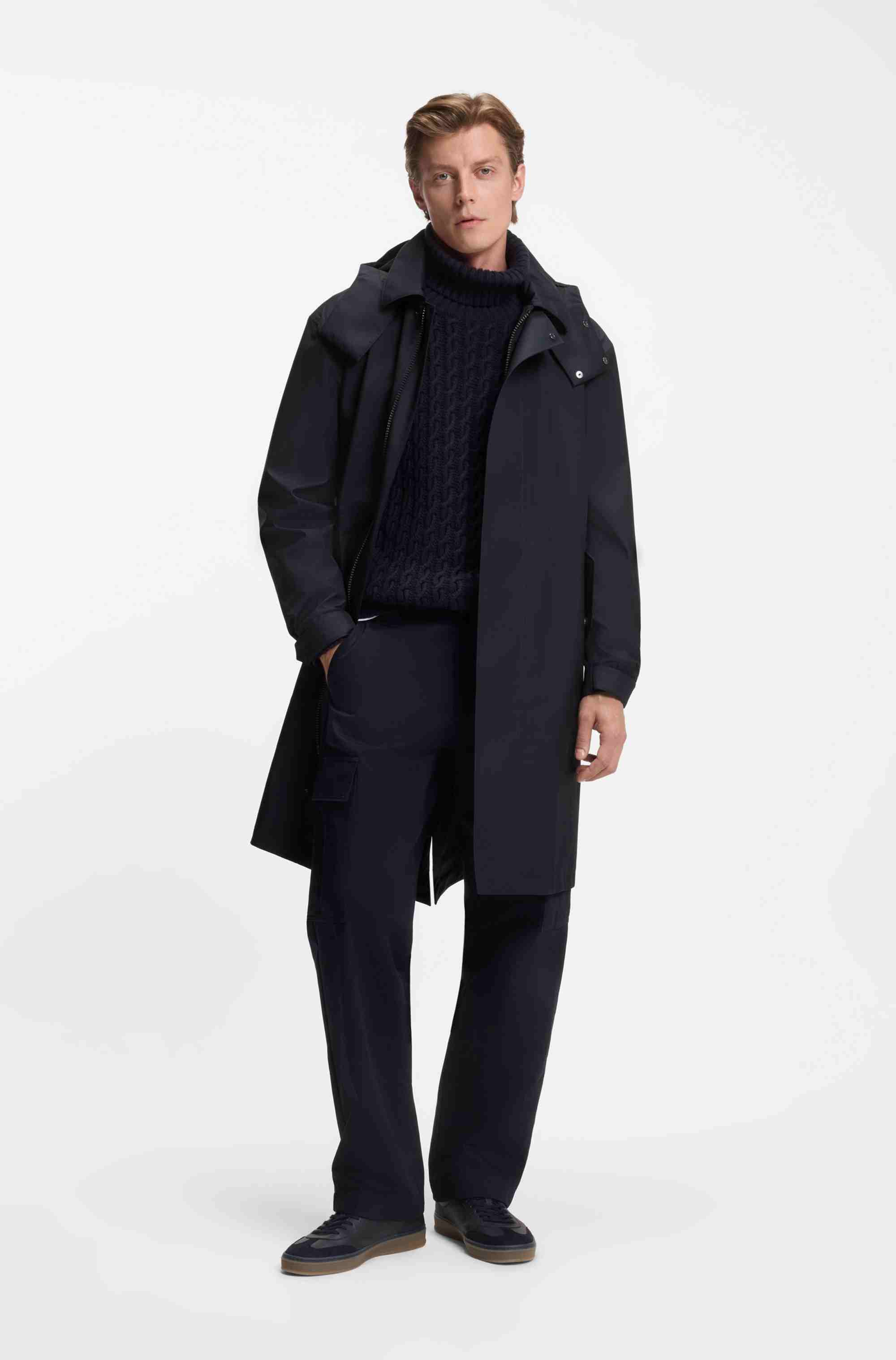 BECKHAM x BOSS water-repellent hooded jacket