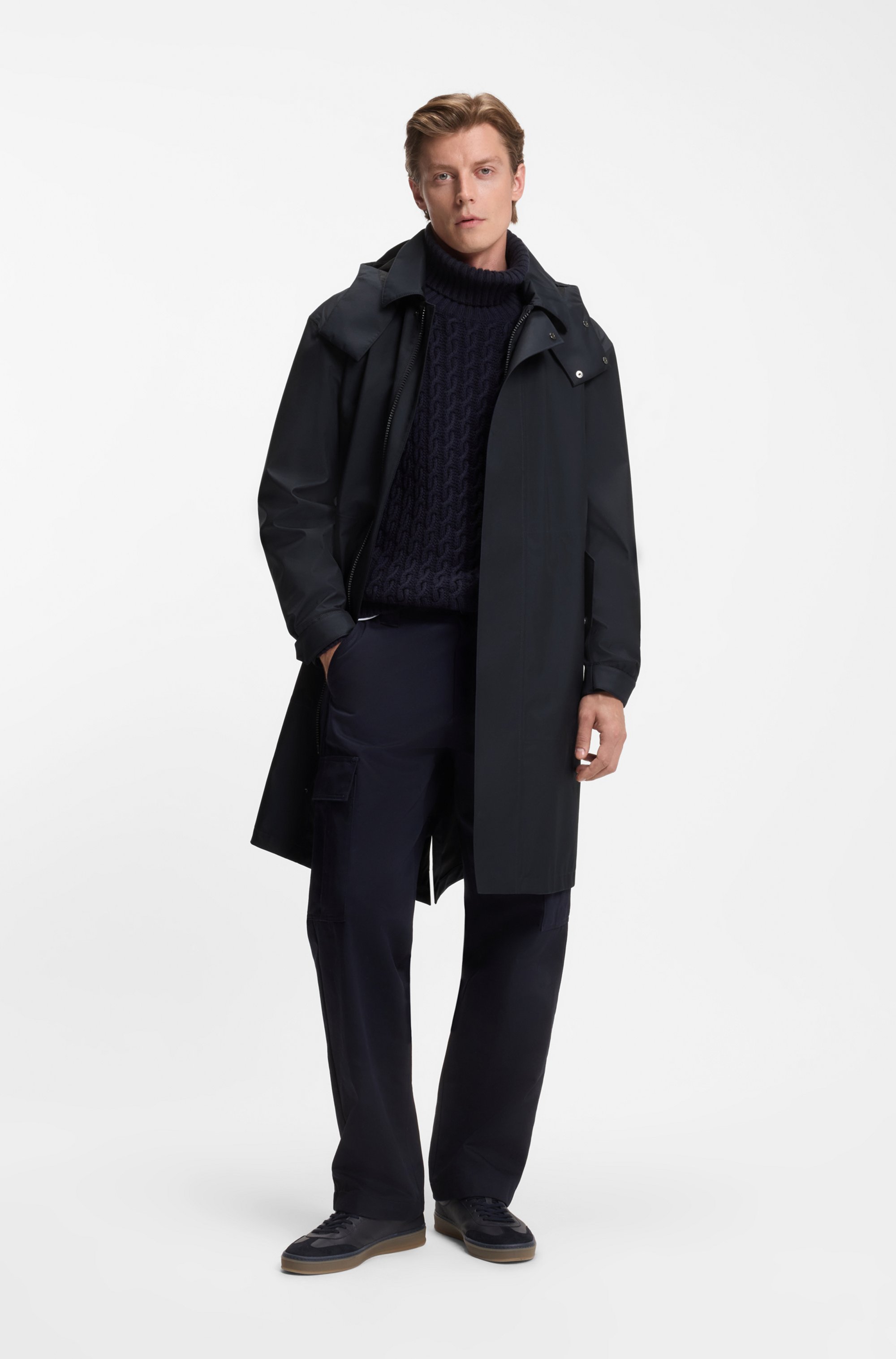 BECKHAM x BOSS water-repellent hooded jacket