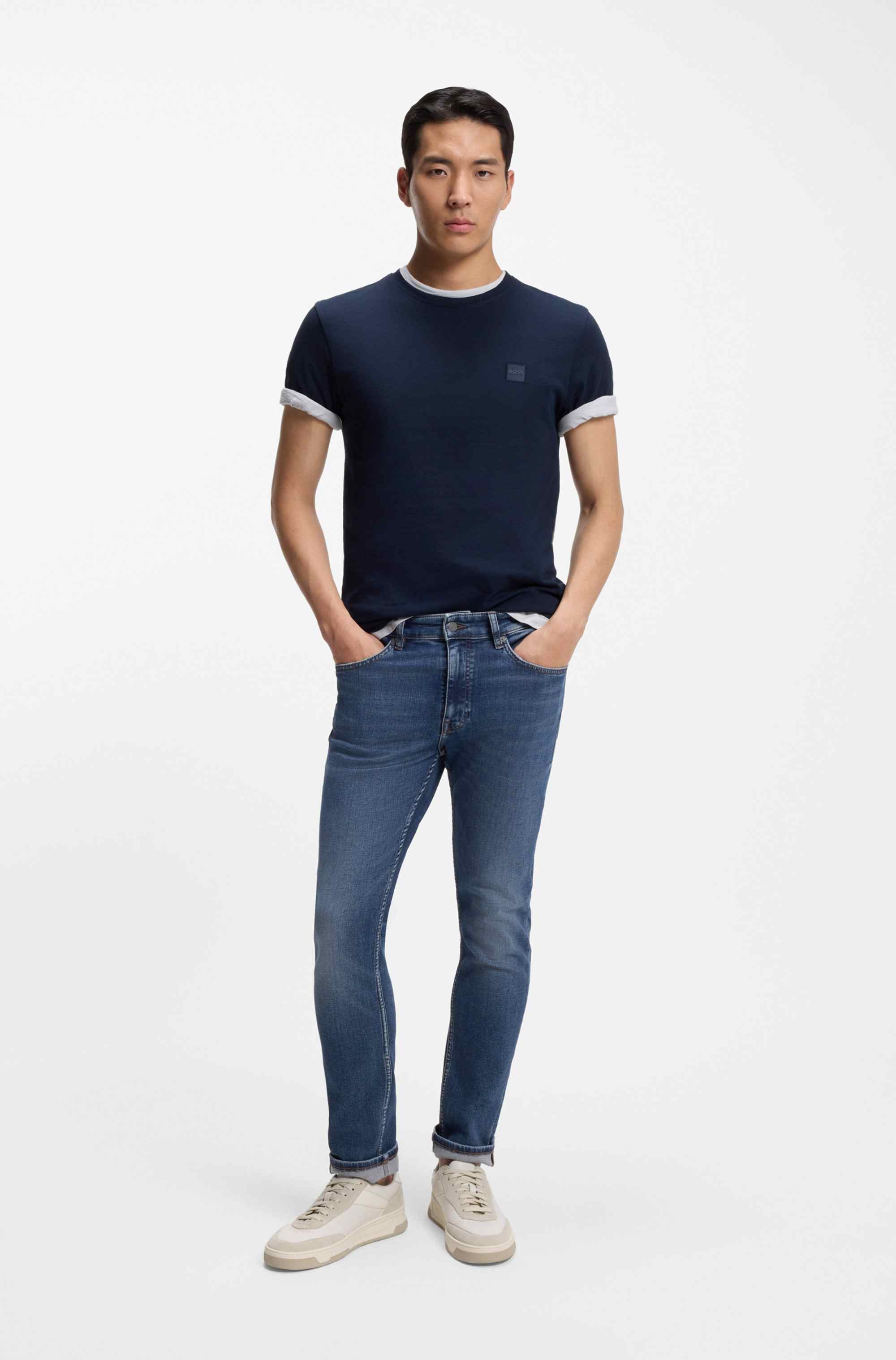 Delaware slim-fit jeans in blue super-stretch denim