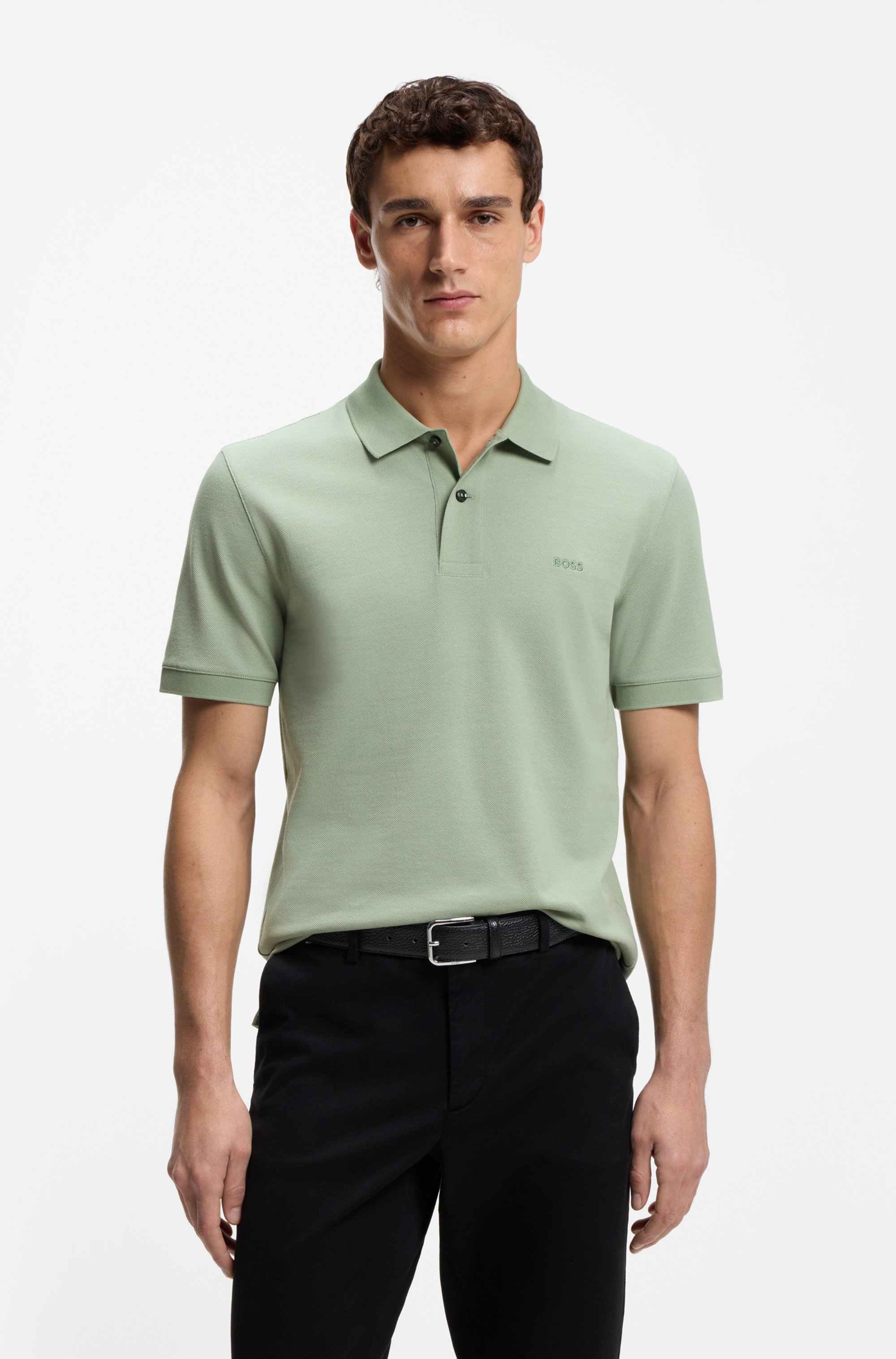 Pallas polo shirt in cotton piqué with embroidered logo
