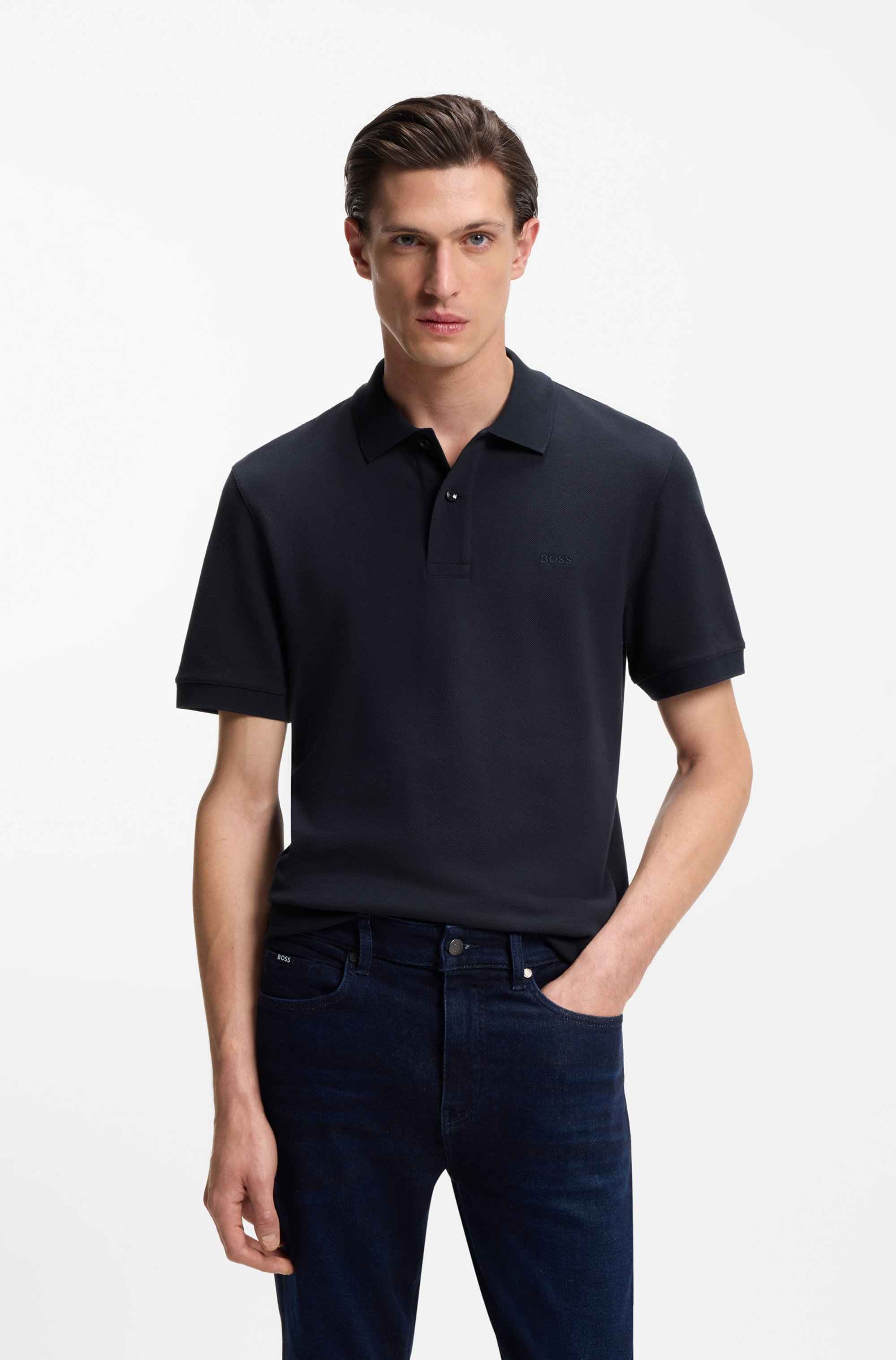 Pallas polo shirt in cotton piqué with embroidered logo