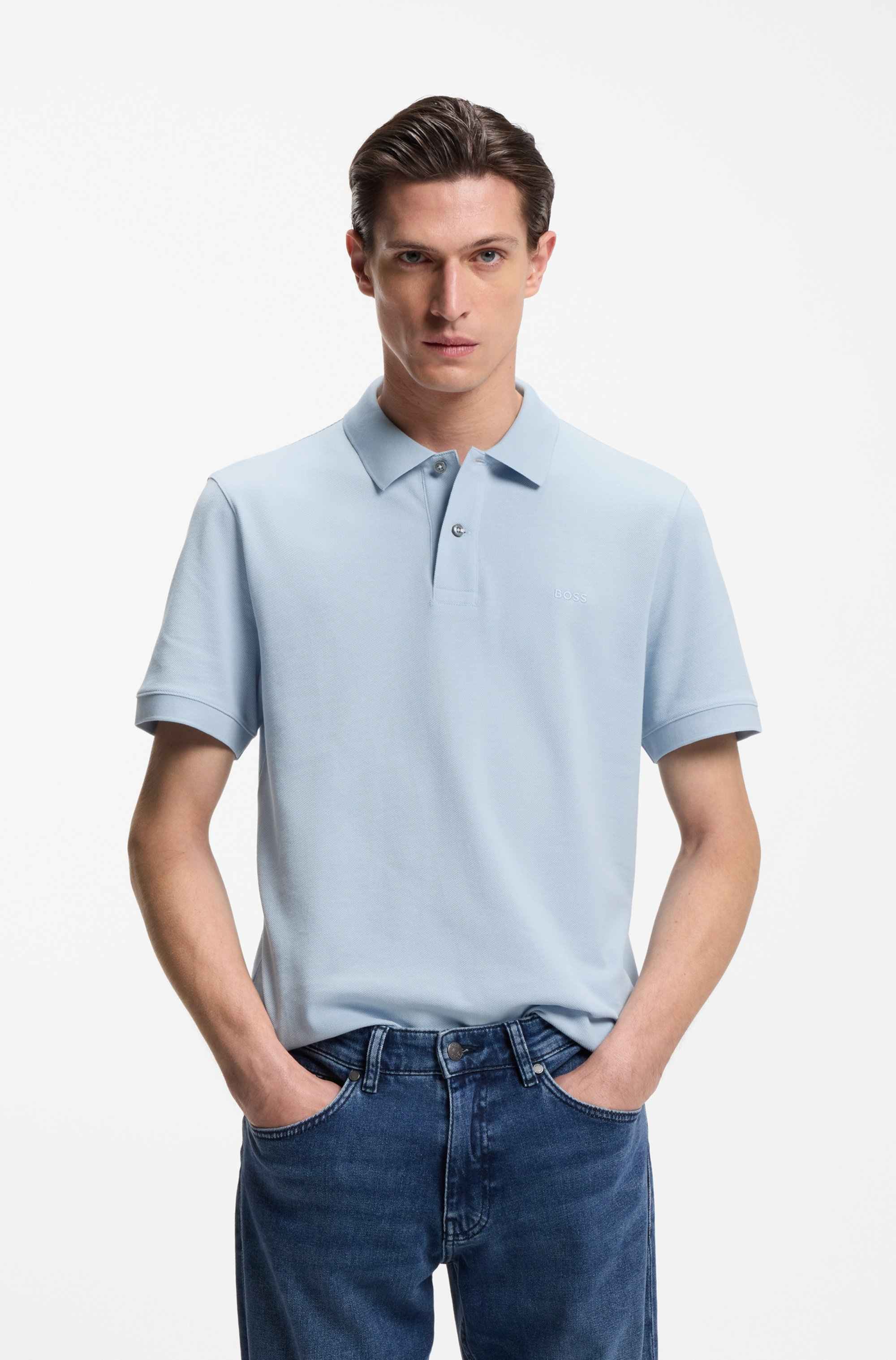 Pallas polo shirt in cotton piqué with embroidered logo