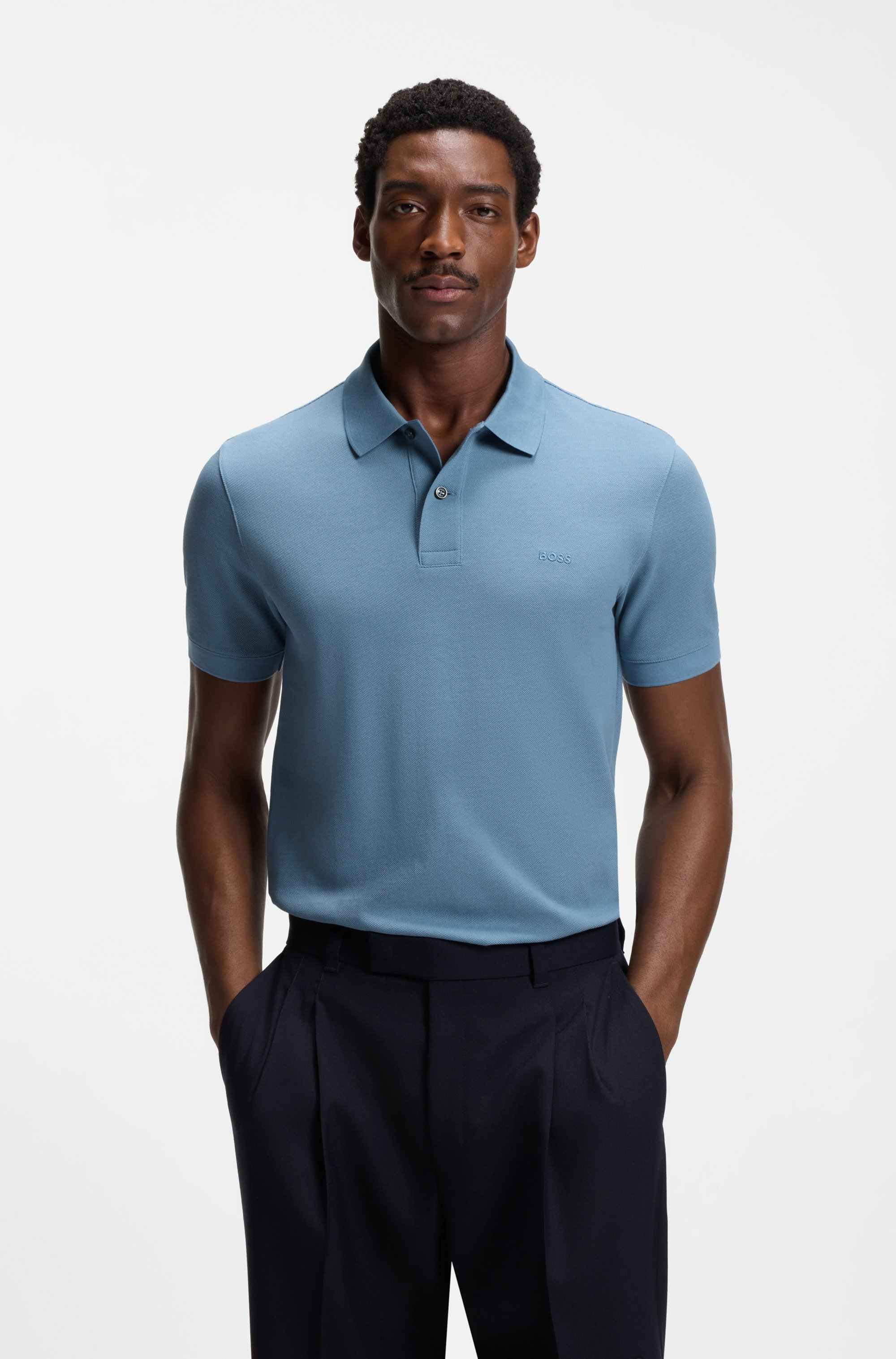 Pallas polo shirt in cotton piqué with embroidered logo