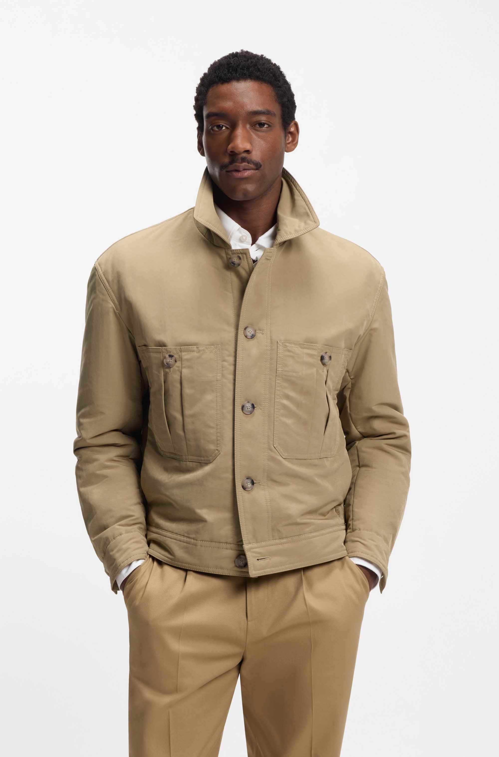 Water-repellent jacket in peached fabric