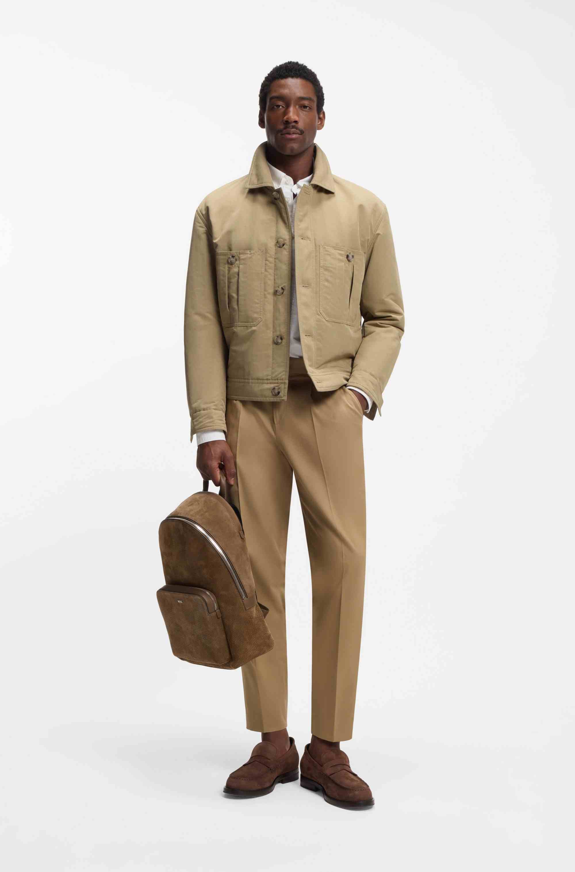 Water-repellent jacket in peached fabric