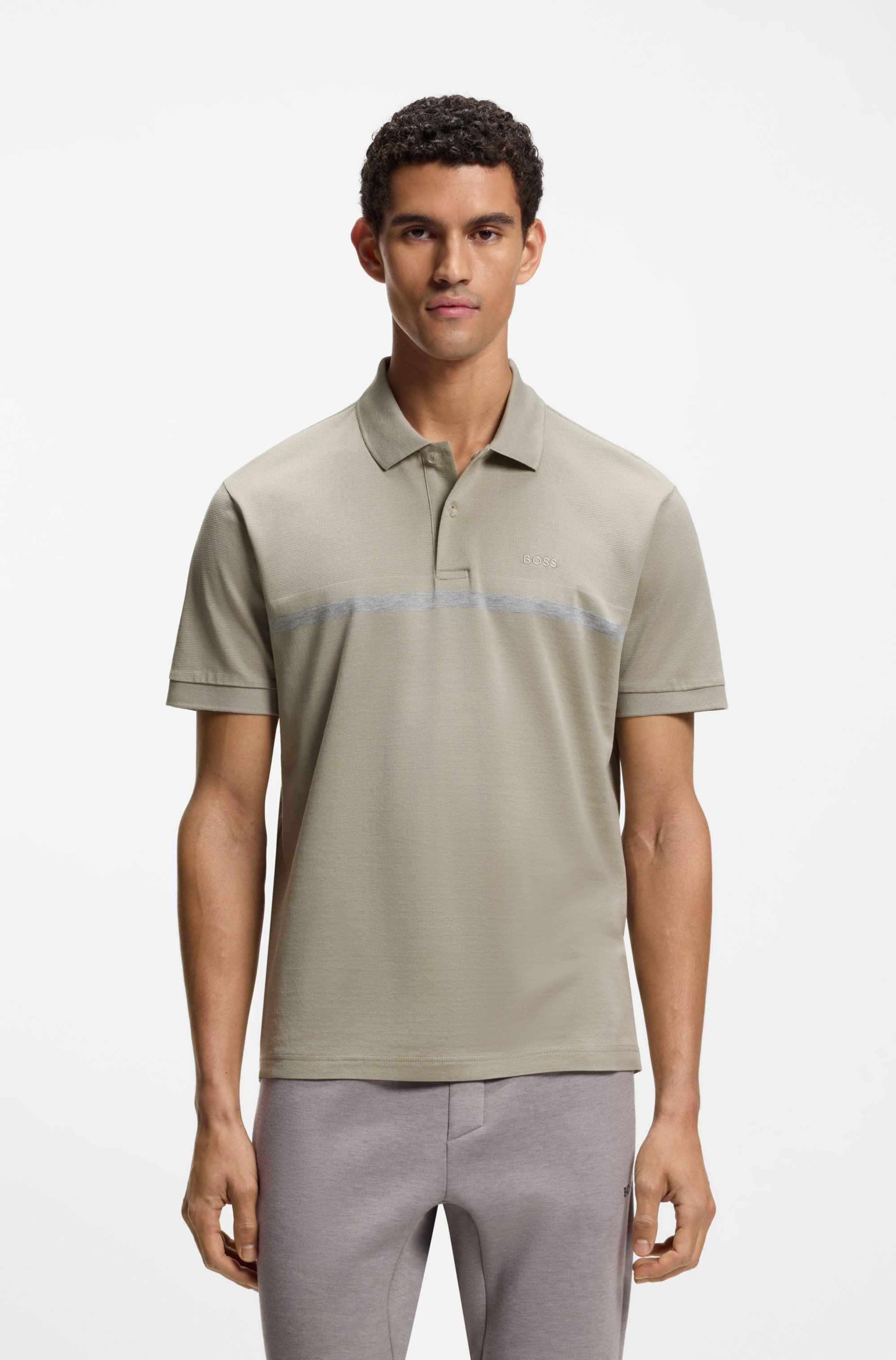 Paddy polo shirt in cotton with horizontal stripe