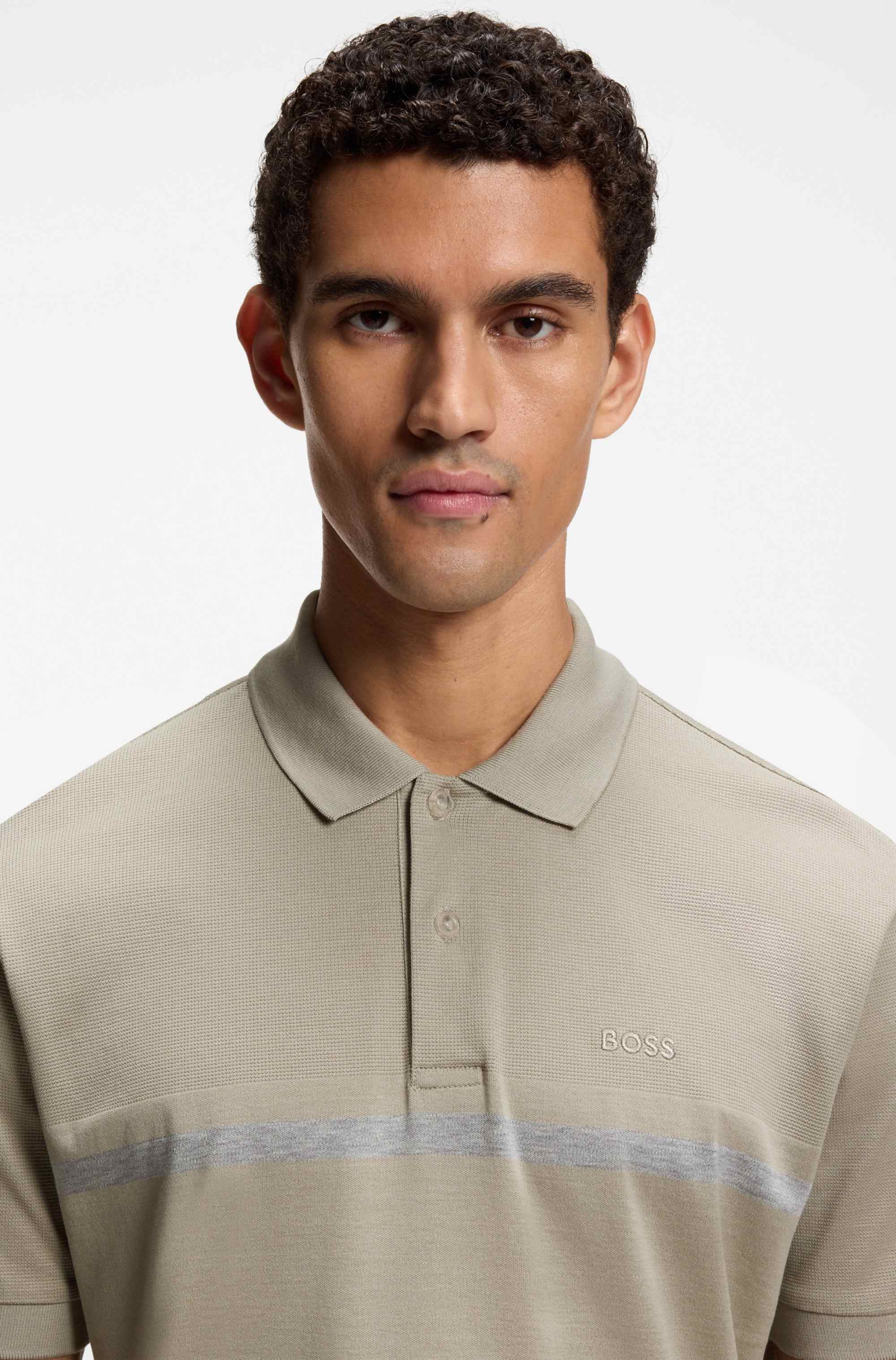 Paddy polo shirt in cotton with horizontal stripe