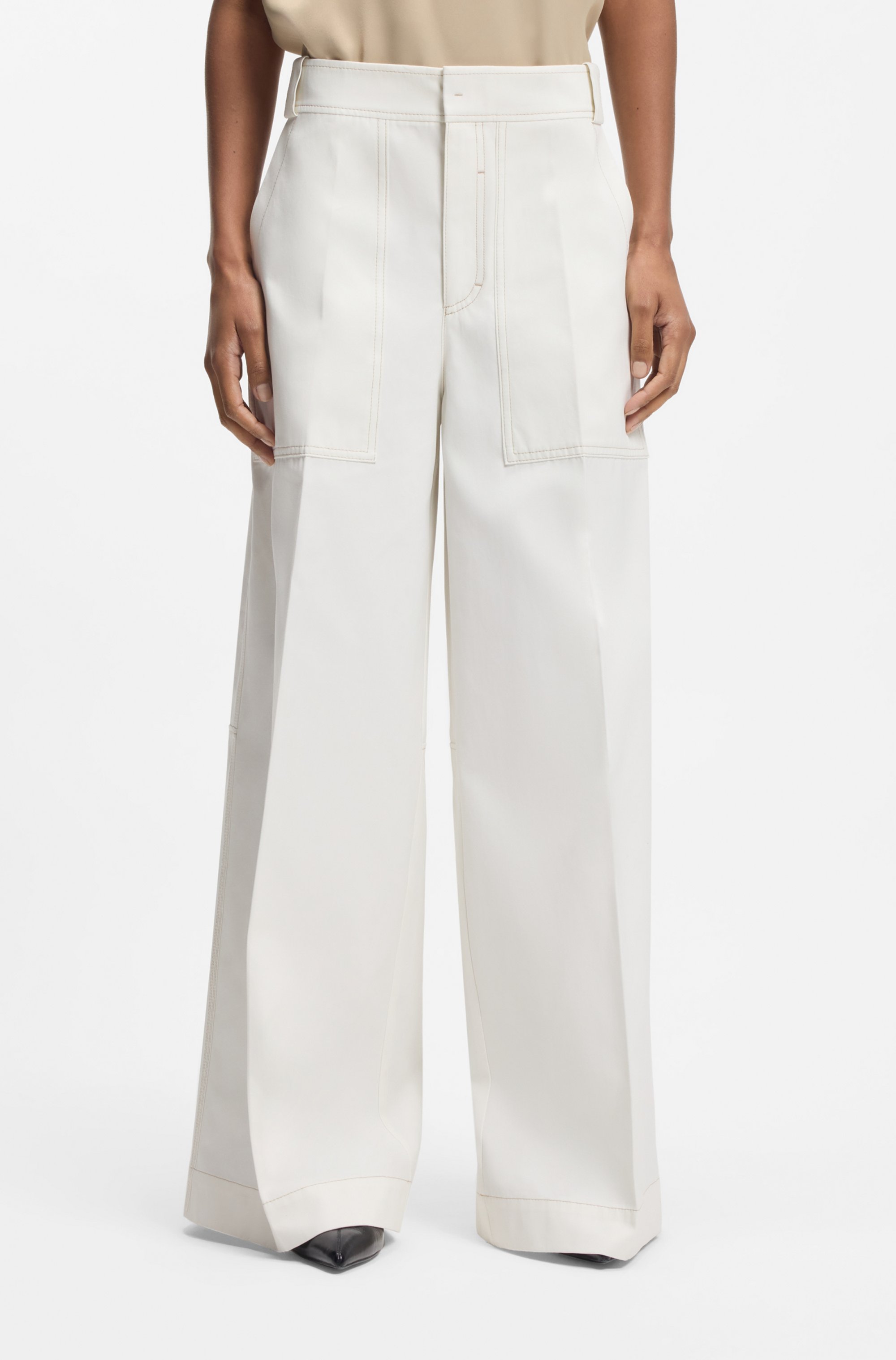 Relaxed-fit trousers in cotton canvas