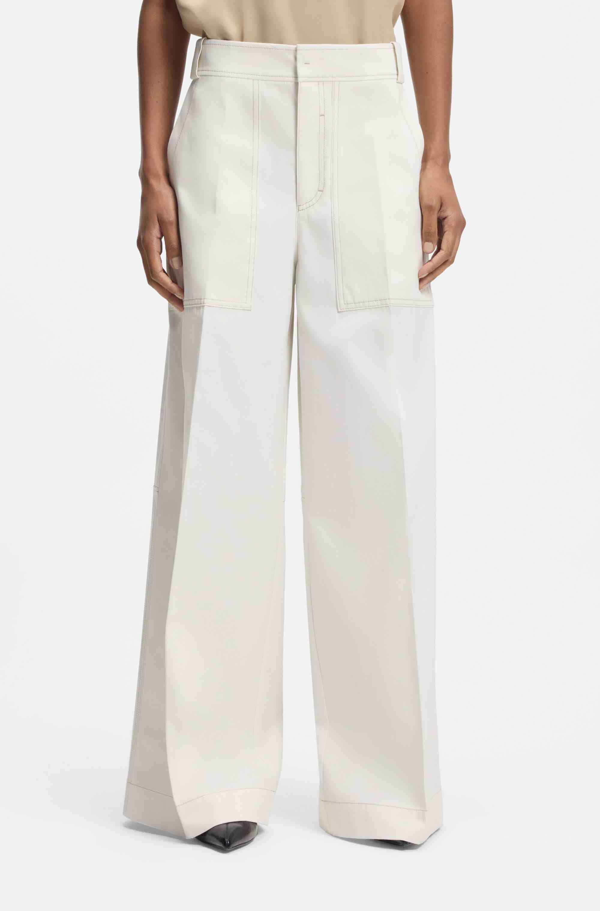 Relaxed-fit trousers in cotton canvas