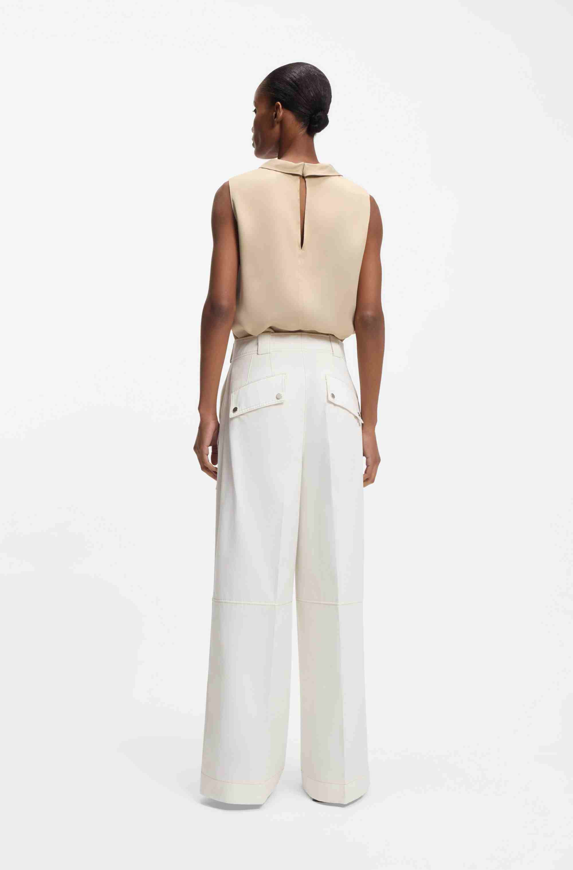 Relaxed-fit trousers in cotton canvas