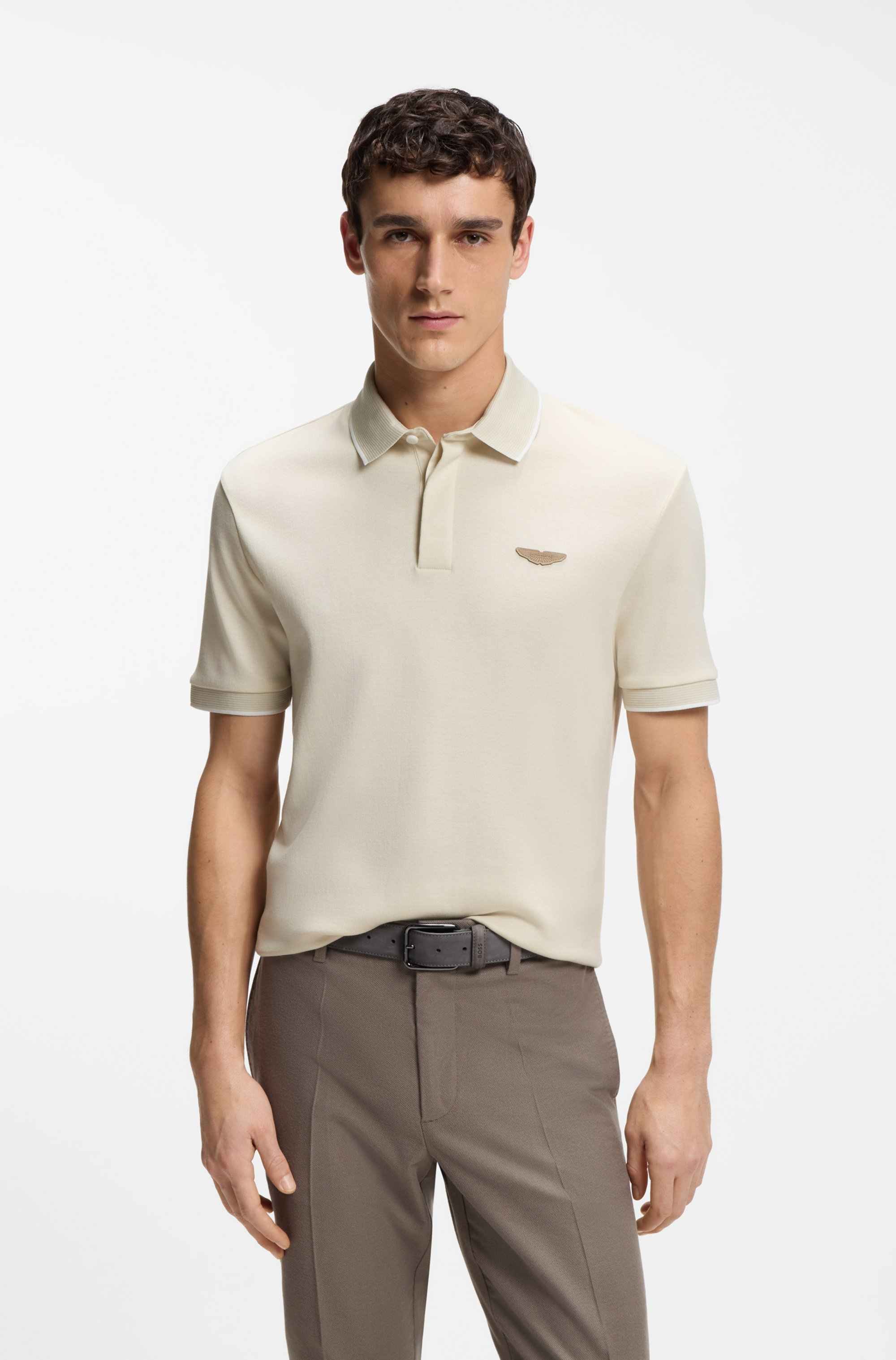 BOSS x ASTON MARTIN polo shirt in wool-cotton piqué