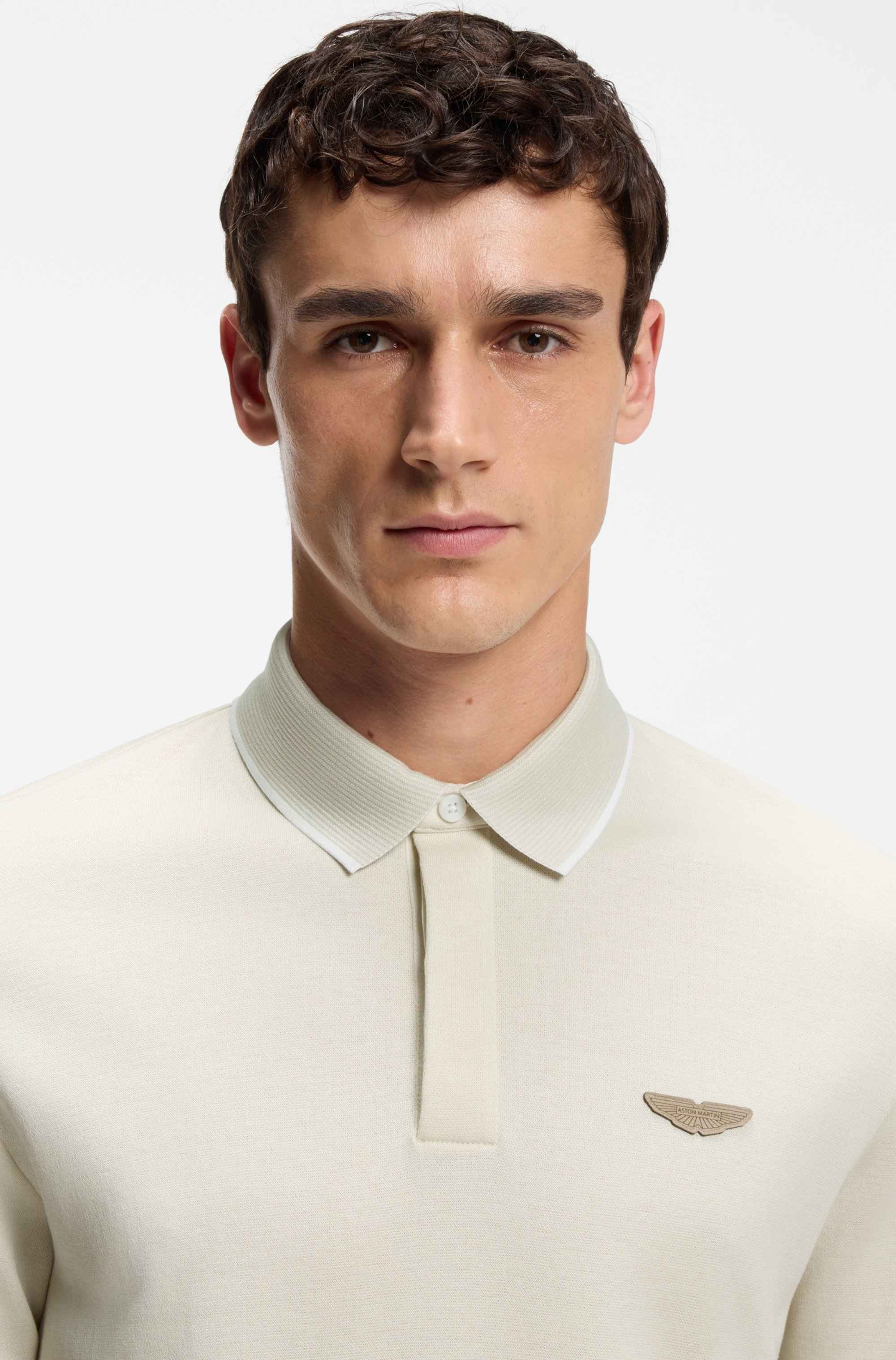 BOSS x ASTON MARTIN polo shirt in wool-cotton piqué
