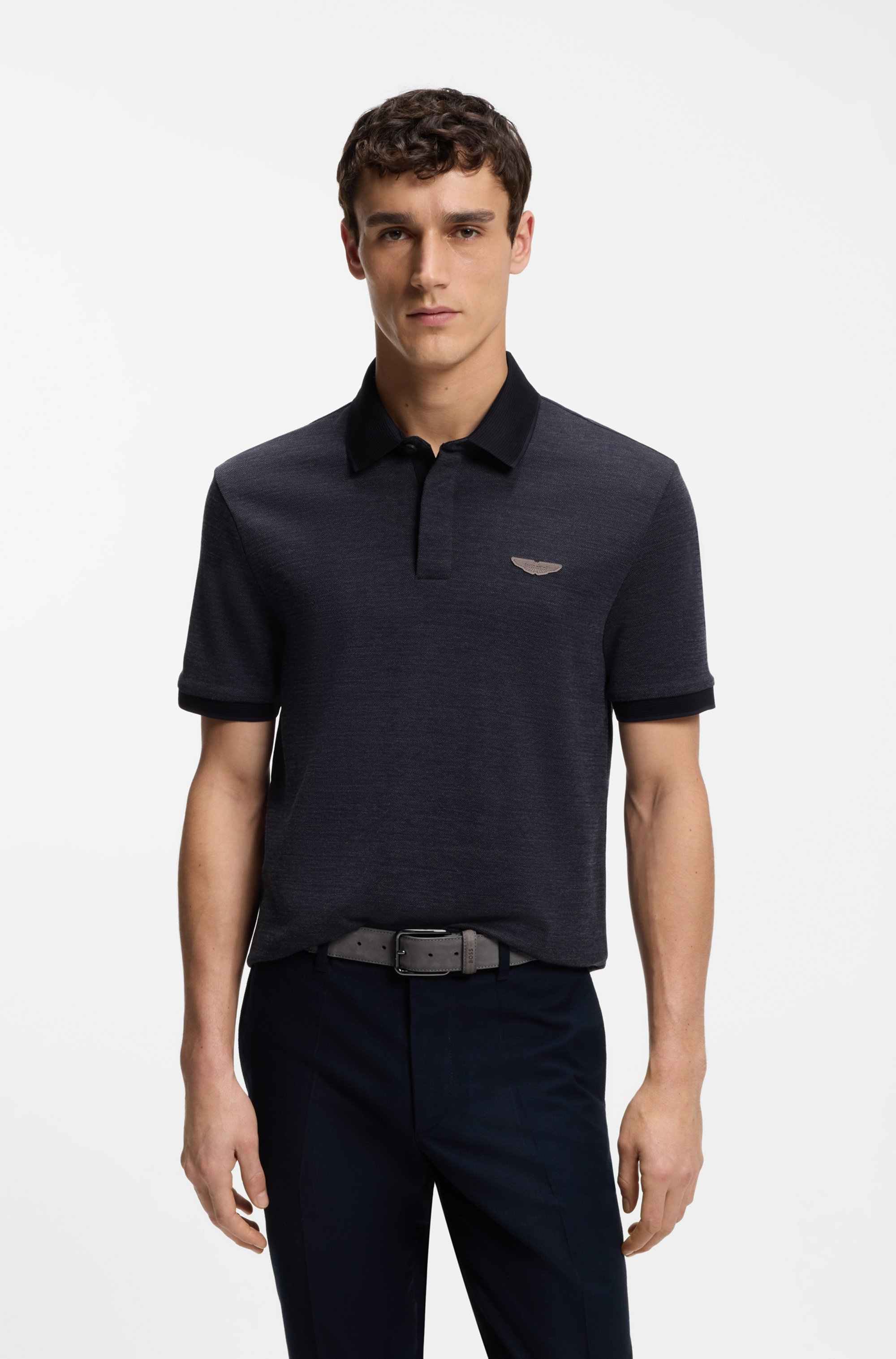 BOSS x ASTON MARTIN polo shirt in wool-cotton piqué