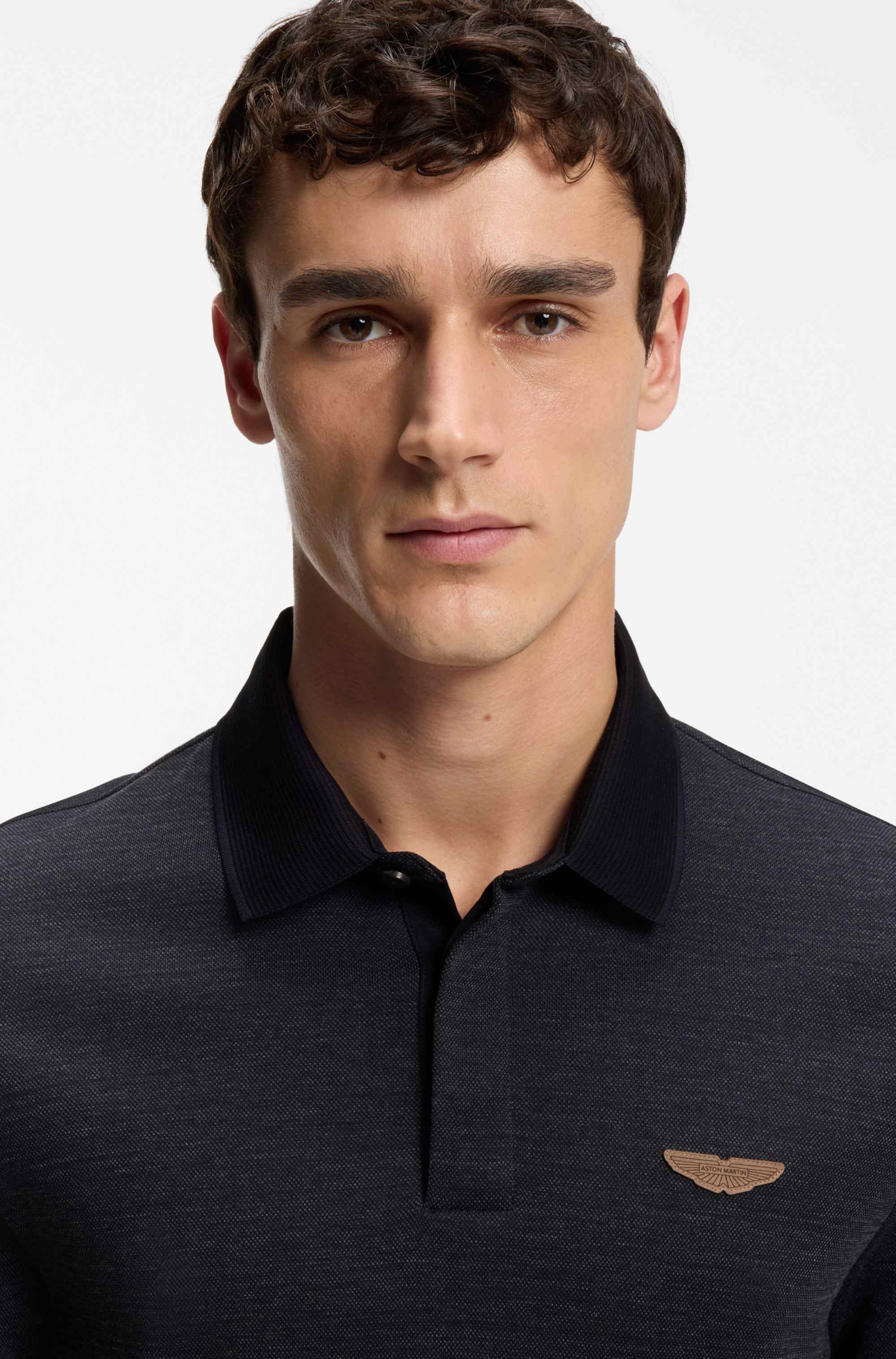 BOSS x ASTON MARTIN polo shirt in wool-cotton piqué