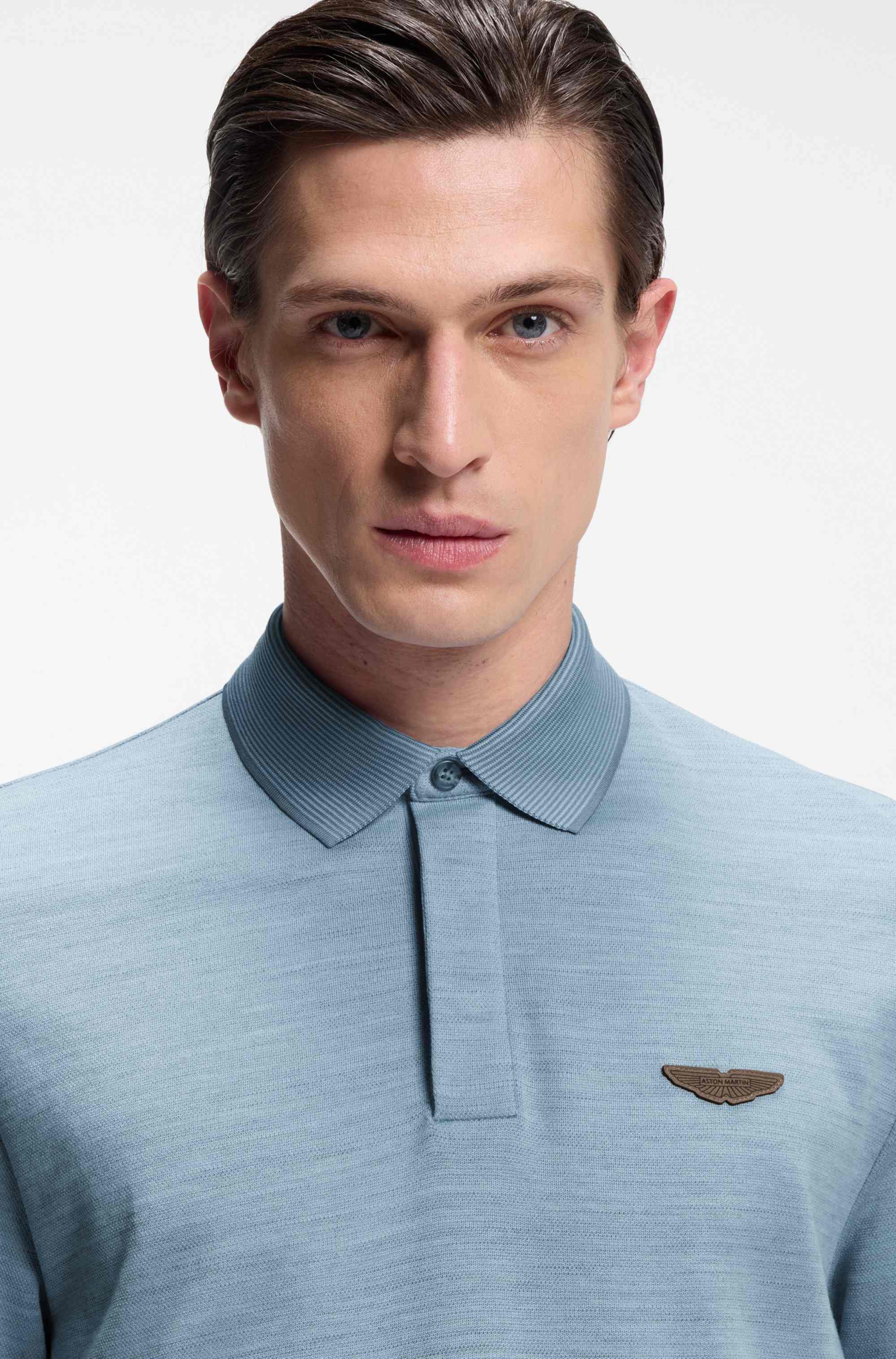 BOSS x ASTON MARTIN polo shirt in wool-cotton piqué