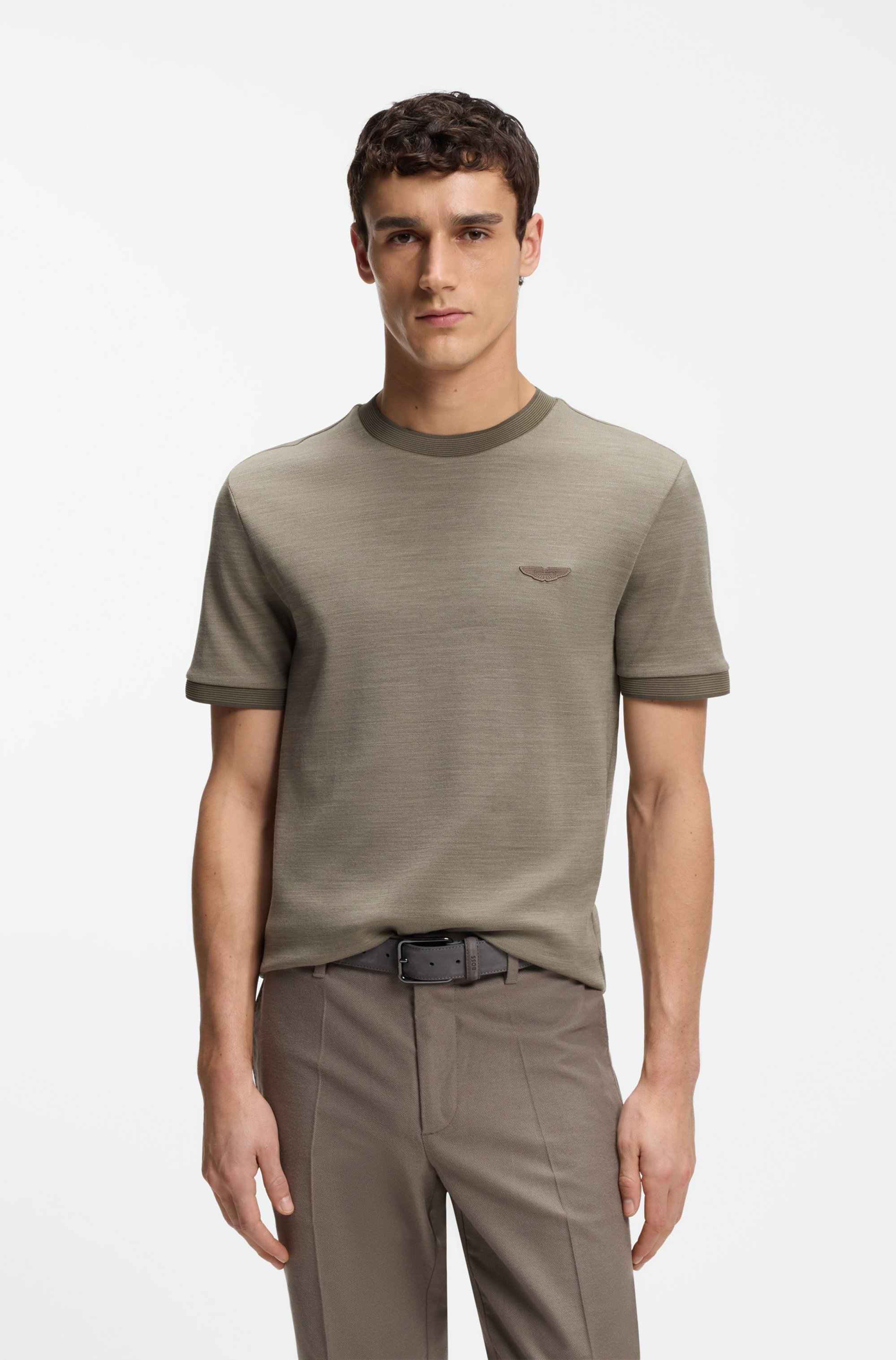 BOSS x ASTON MARTIN T-shirt in wool-cotton jacquard