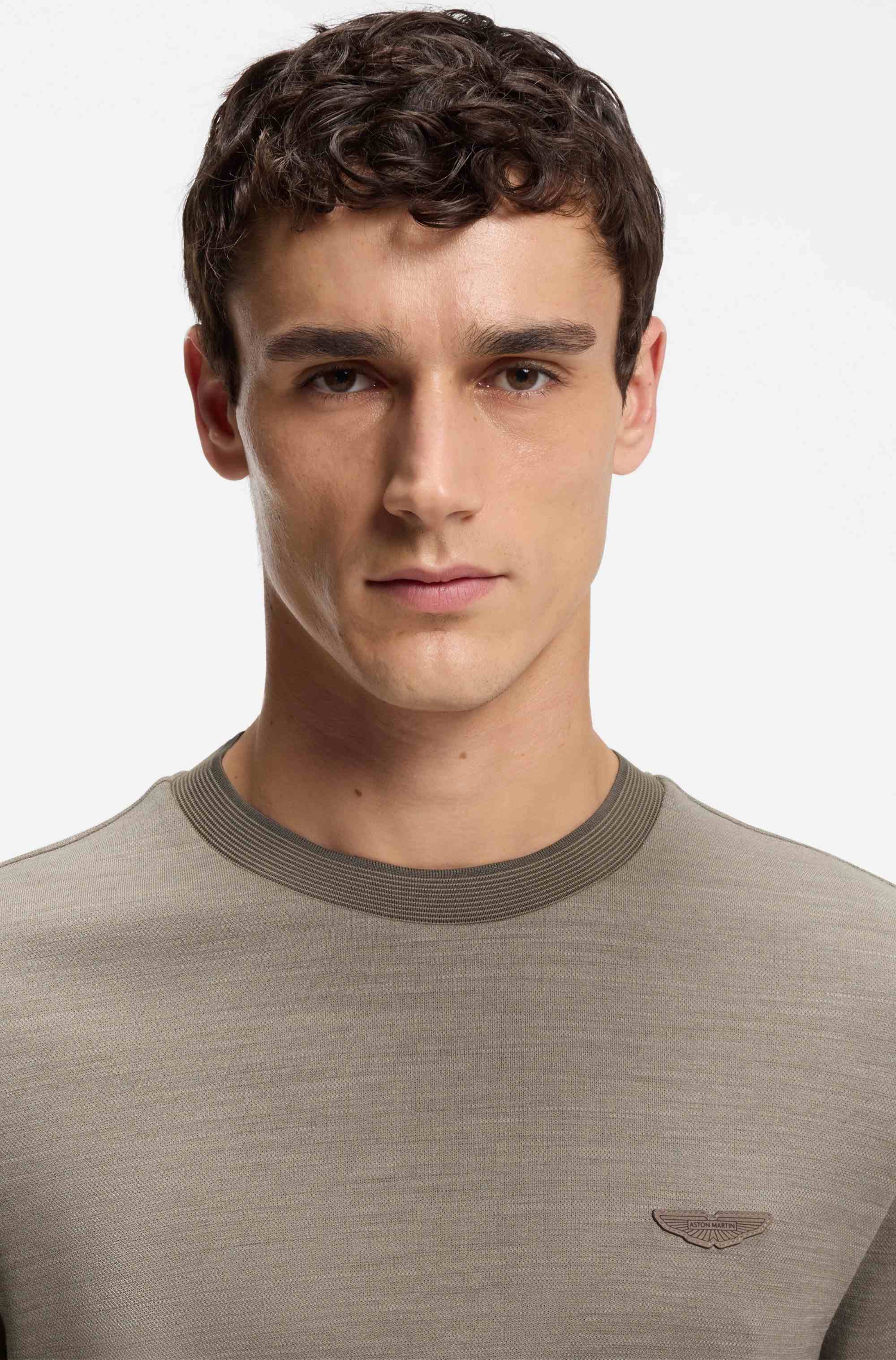 BOSS x ASTON MARTIN T-shirt in wool-cotton jacquard