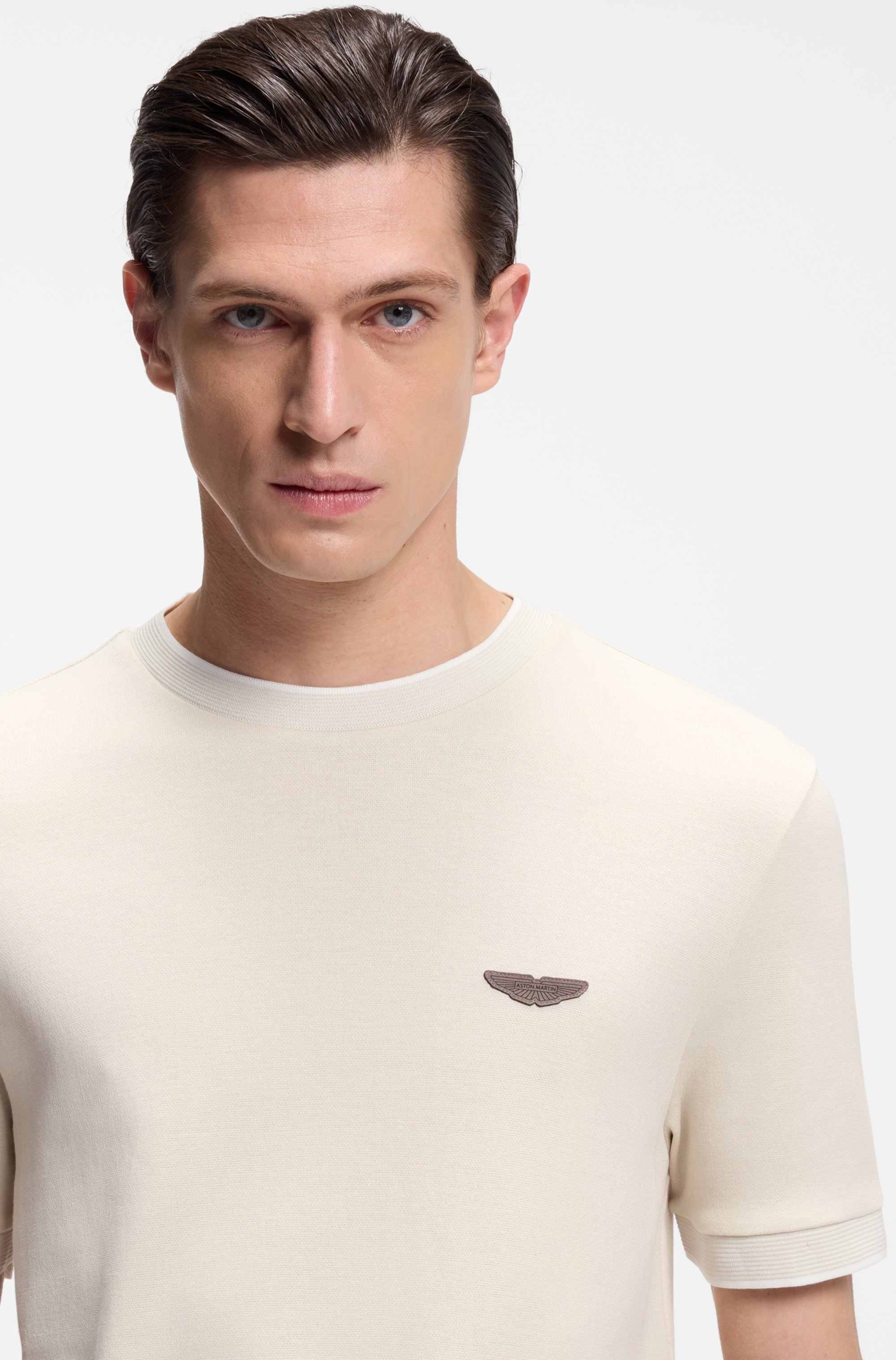 BOSS x ASTON MARTIN T-shirt in wool-cotton jacquard