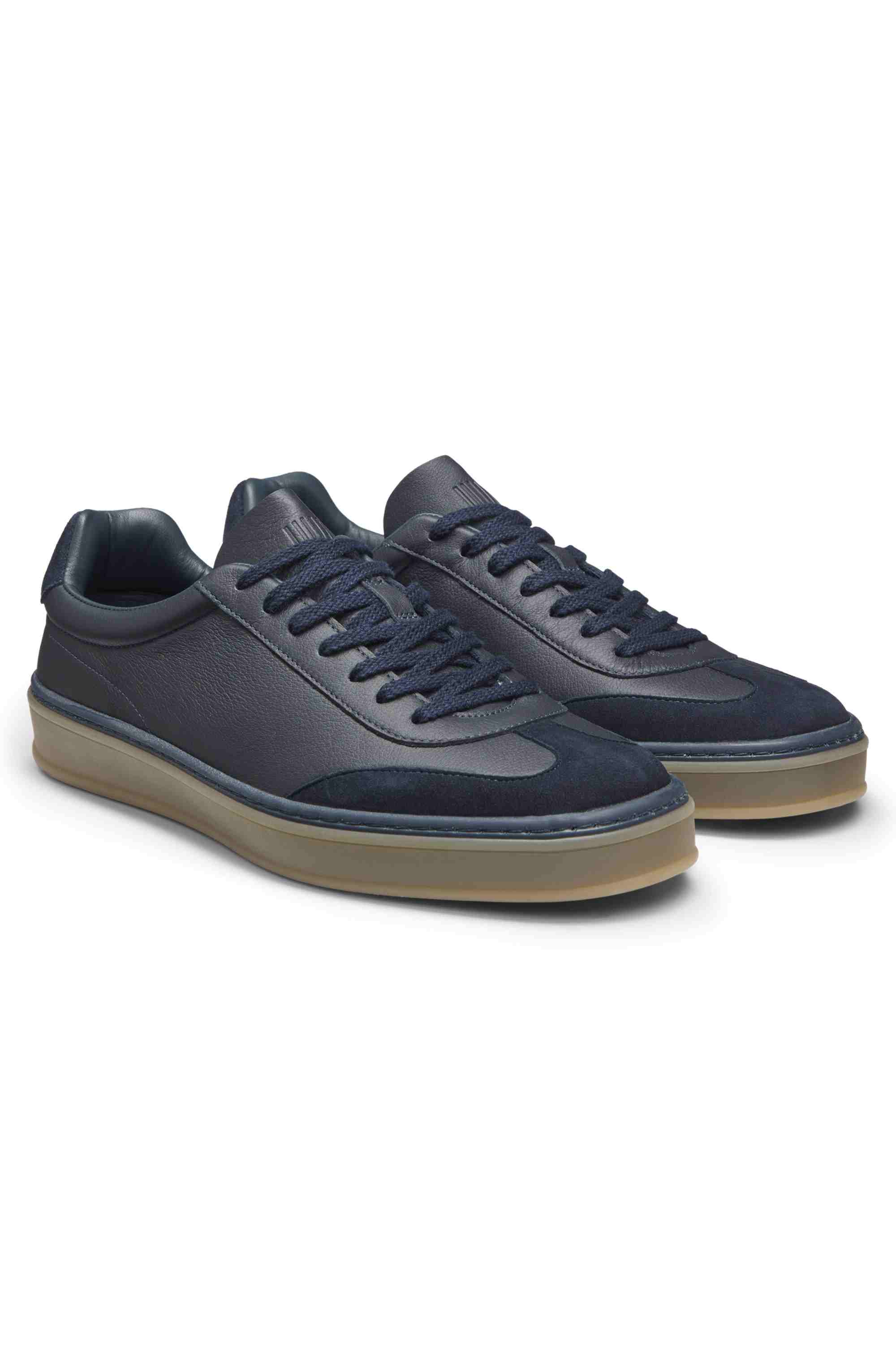 BECKHAM x BOSS grained-leather trainers with suede trims