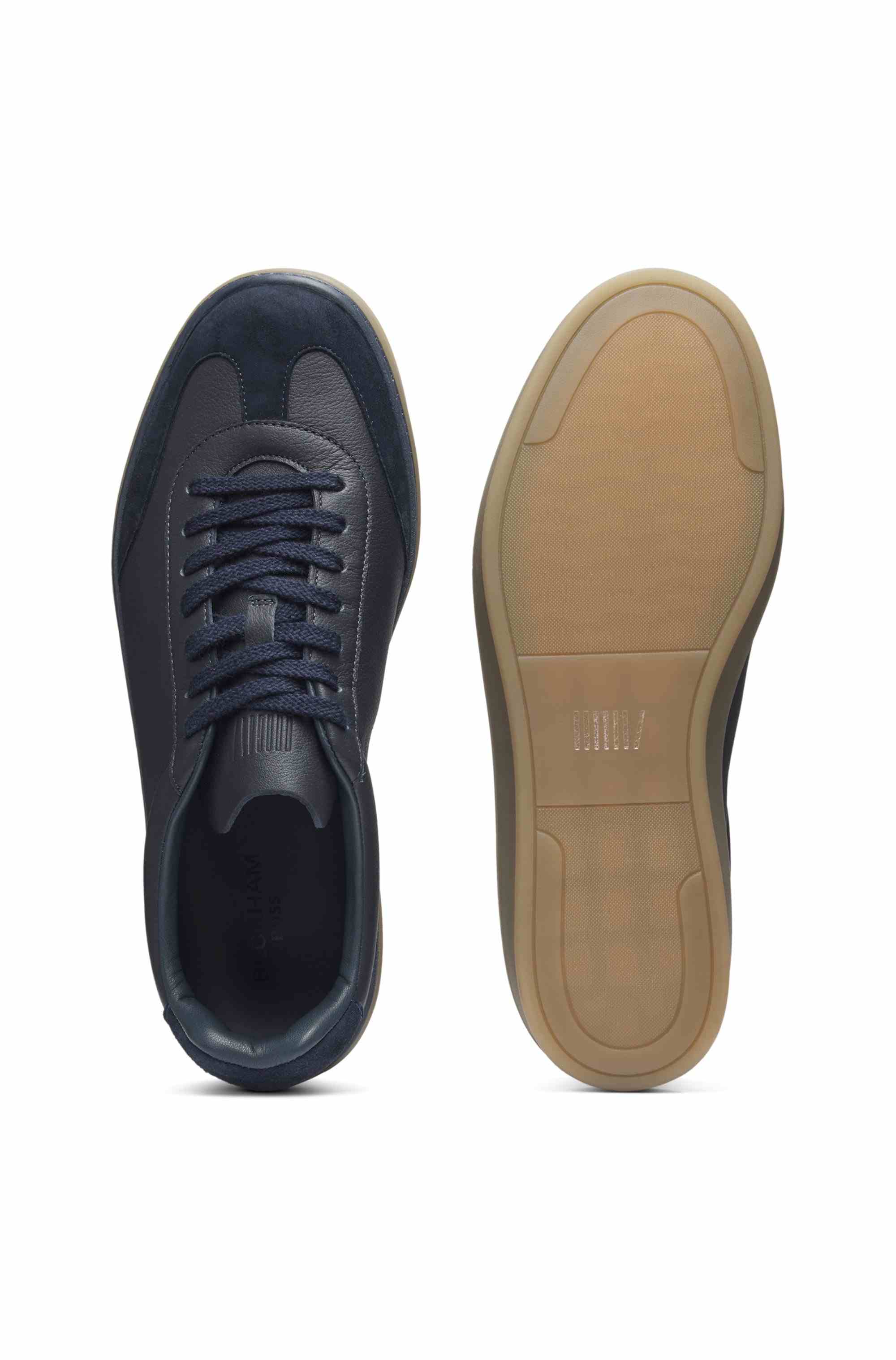 BECKHAM x BOSS grained-leather trainers with suede trims