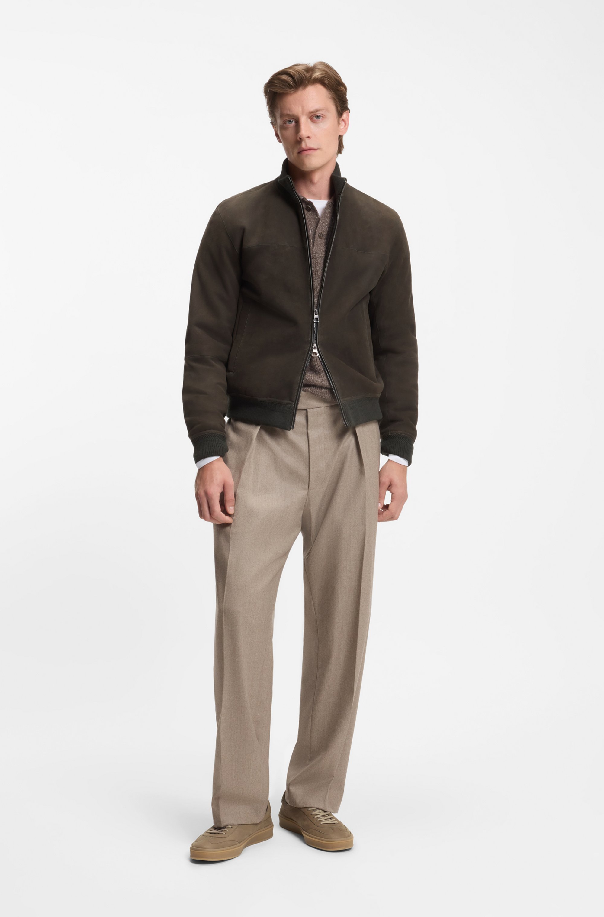 BECKHAM x BOSS leather trainers with rubber sole