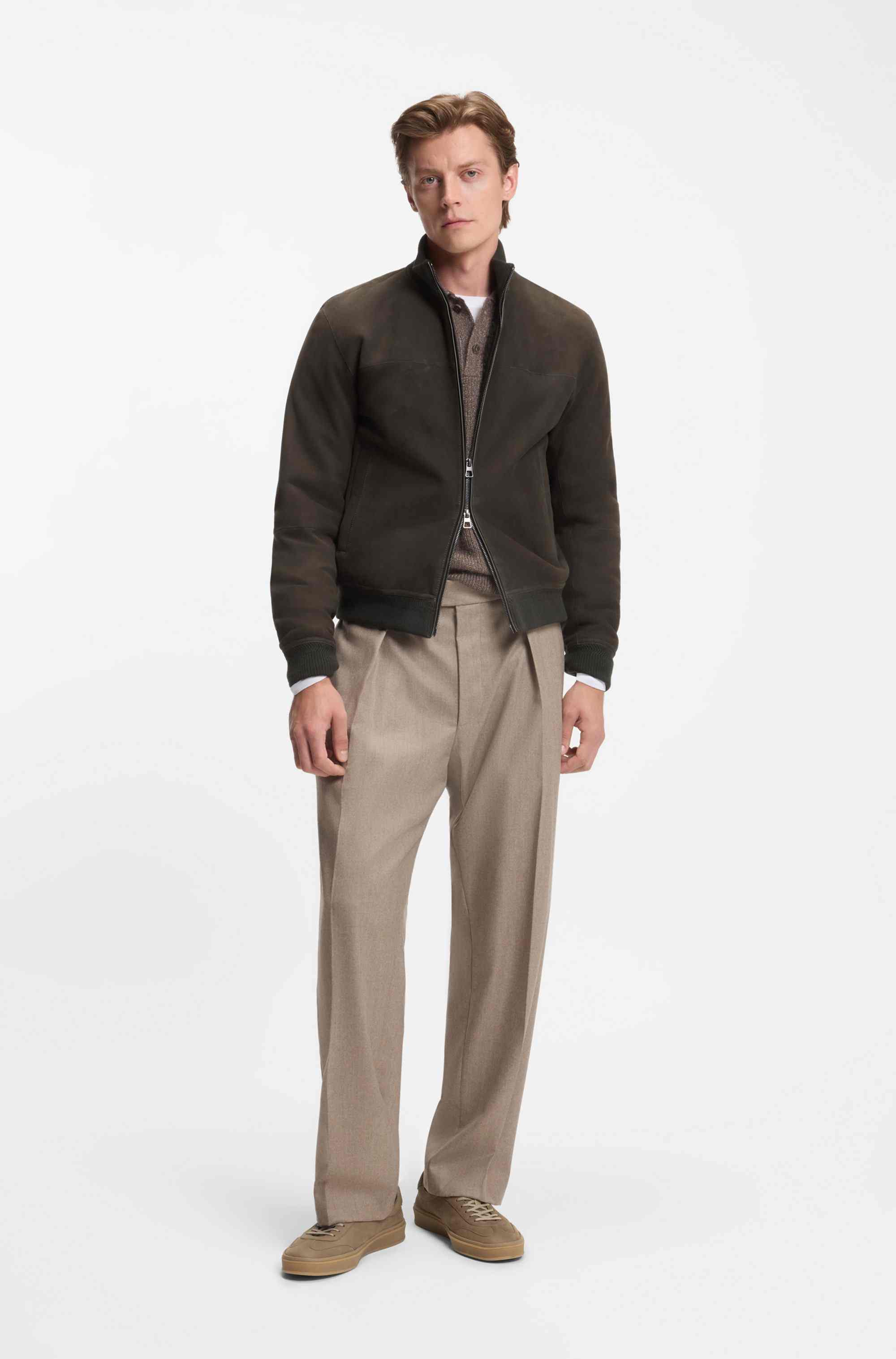 BECKHAM x BOSS leather trainers with rubber sole